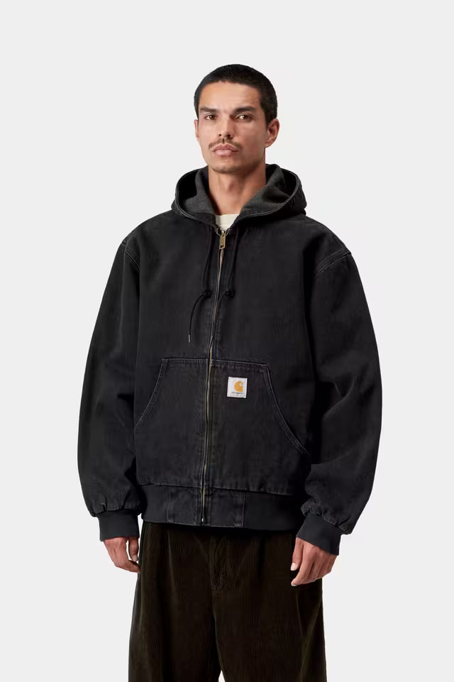 Carhartt miesten takki OG Active Jacket 'Smith' Denim WARMLINED, musta