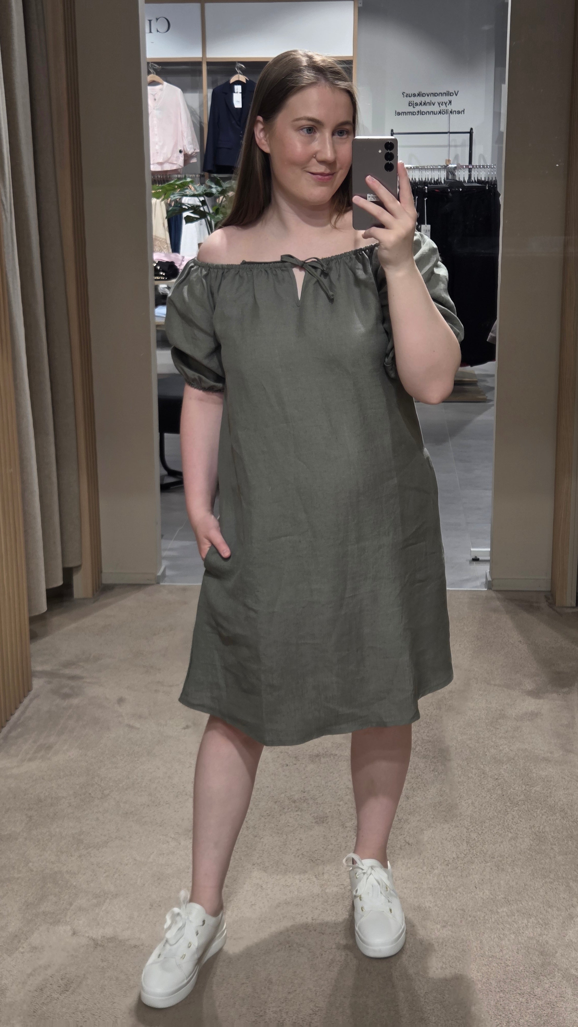 Sinnuu mekko Tokio Pellavamekko, khaki
