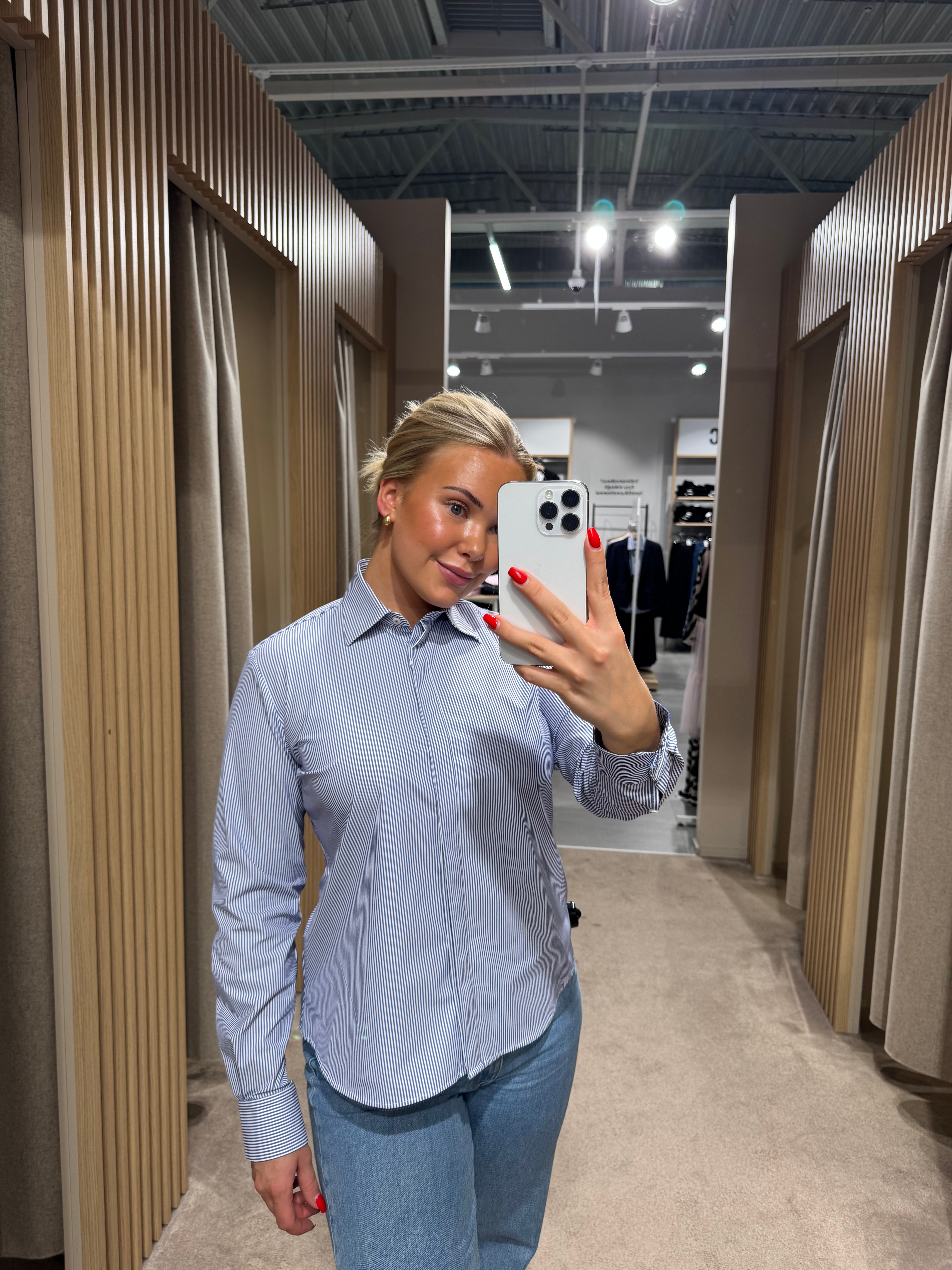 Sinnuu naisten paitapusero Performance Shirt, raidallinen sininen