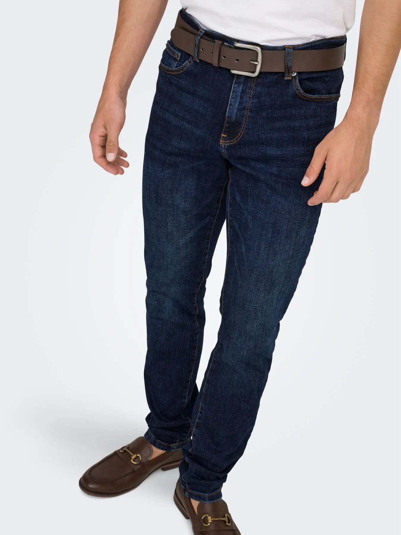 Only and Sons miesten farkut Loom Slim 6749, Dark Blue Denim