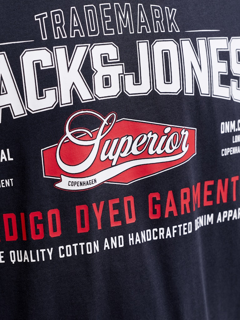 Jack and Jones miesten T-paita Logo Tee O-neck, Navy Blazer