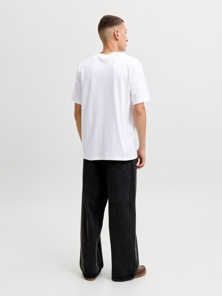 Jack and Jones miesten T-paita Logo Tee O-neck, valkoinen