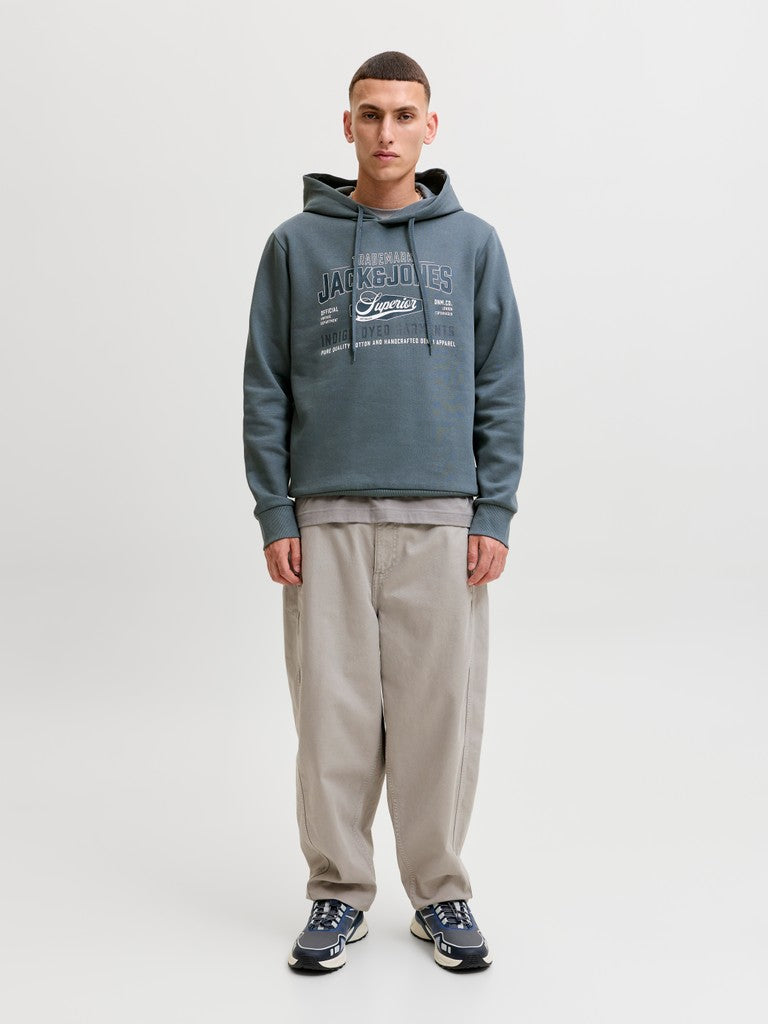 Jack and Jones miesten huppari Logo Sweat Hood, Turbulence