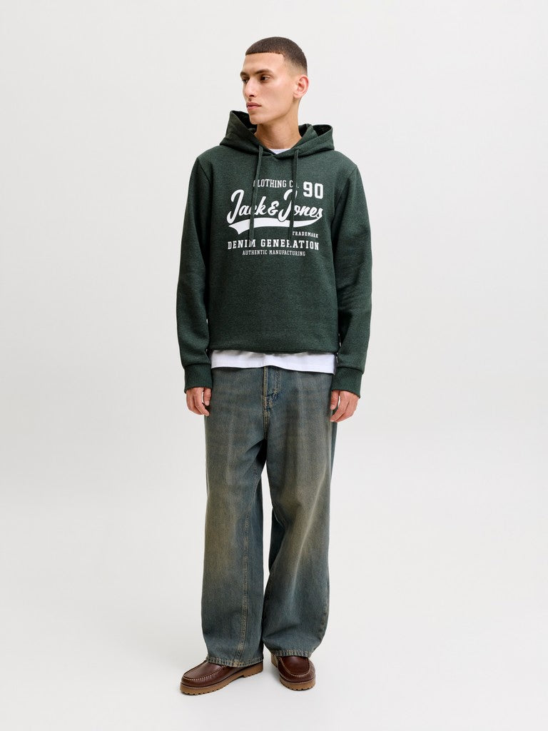 Jack and Jones miesten huppari Logo Sweat Hood, Scarab