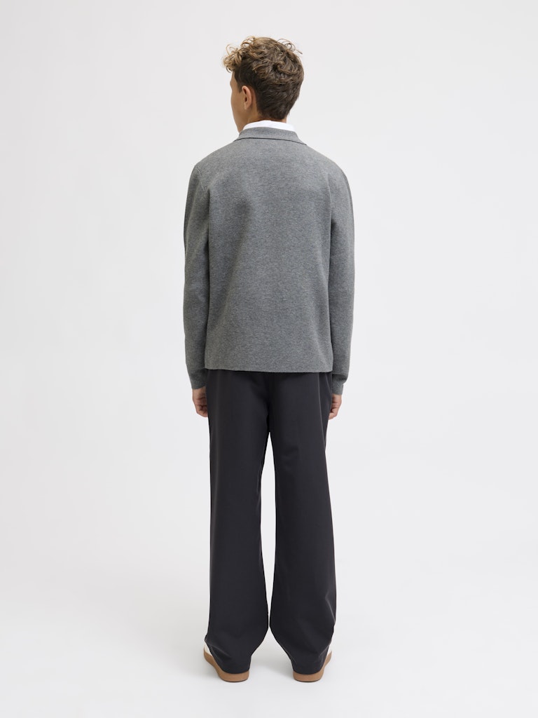 Jack and Jones Junior lasten neulepusero JPRBLABRADFORT KNIT POLO LN JNR, harmaa