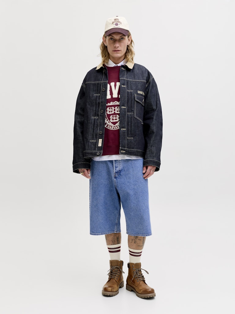 Jack and Jones miesten farkkushortsit JJIRON JJORIGINAL SHORTS SQ 730 SN, Blue Denim