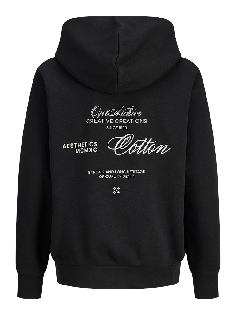 Jack and Jones Junior lasten huppari JJROAR SWEAT HOOD JNR, musta