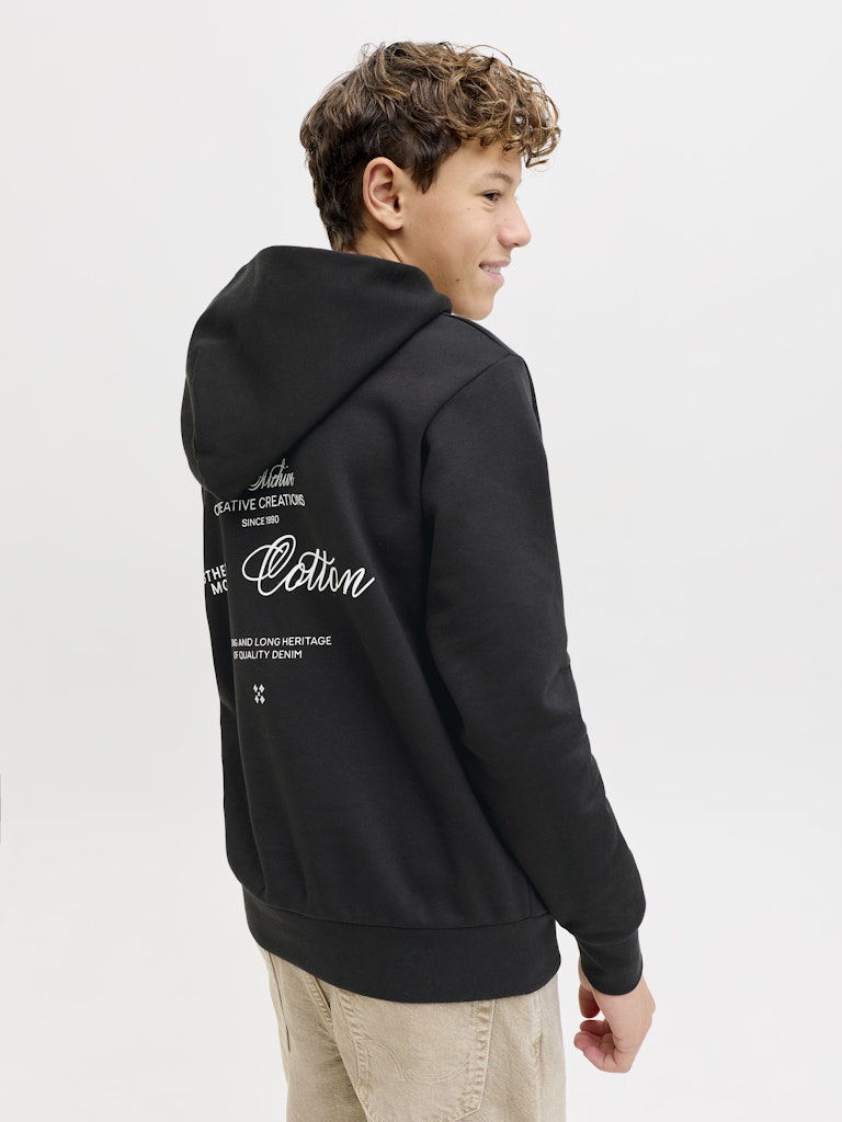 Jack and Jones Junior lasten huppari JJROAR SWEAT HOOD JNR, musta