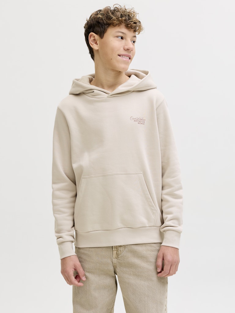 Jack and Jones Junior lasten huppari JJROAR SWEAT HOOD JNR, beige