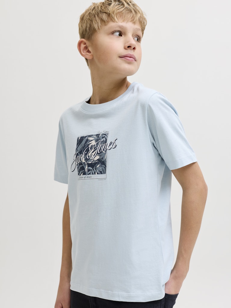 Jack and Jones Junior lasten t-paita JJHONOLULU Shape Tee JNR, vaaleansininen