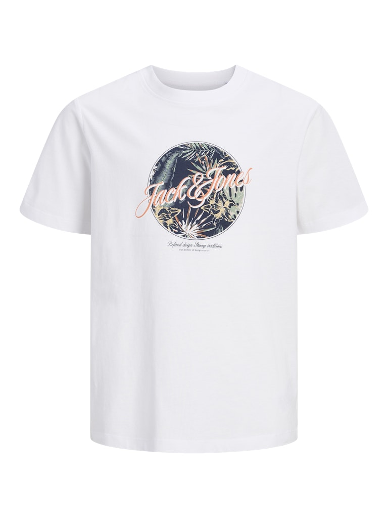 Jack and Jones Junior lasten t-paita JJHONOLULU Shape Tee JNR, valkoinen