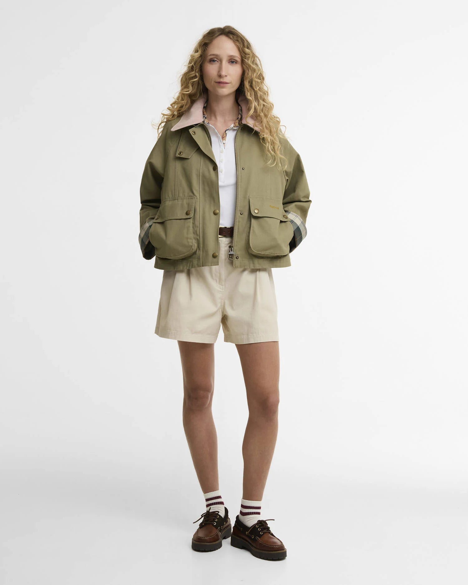 Barbour naisten takki Barbour Crop Beadnell Jacket, khaki