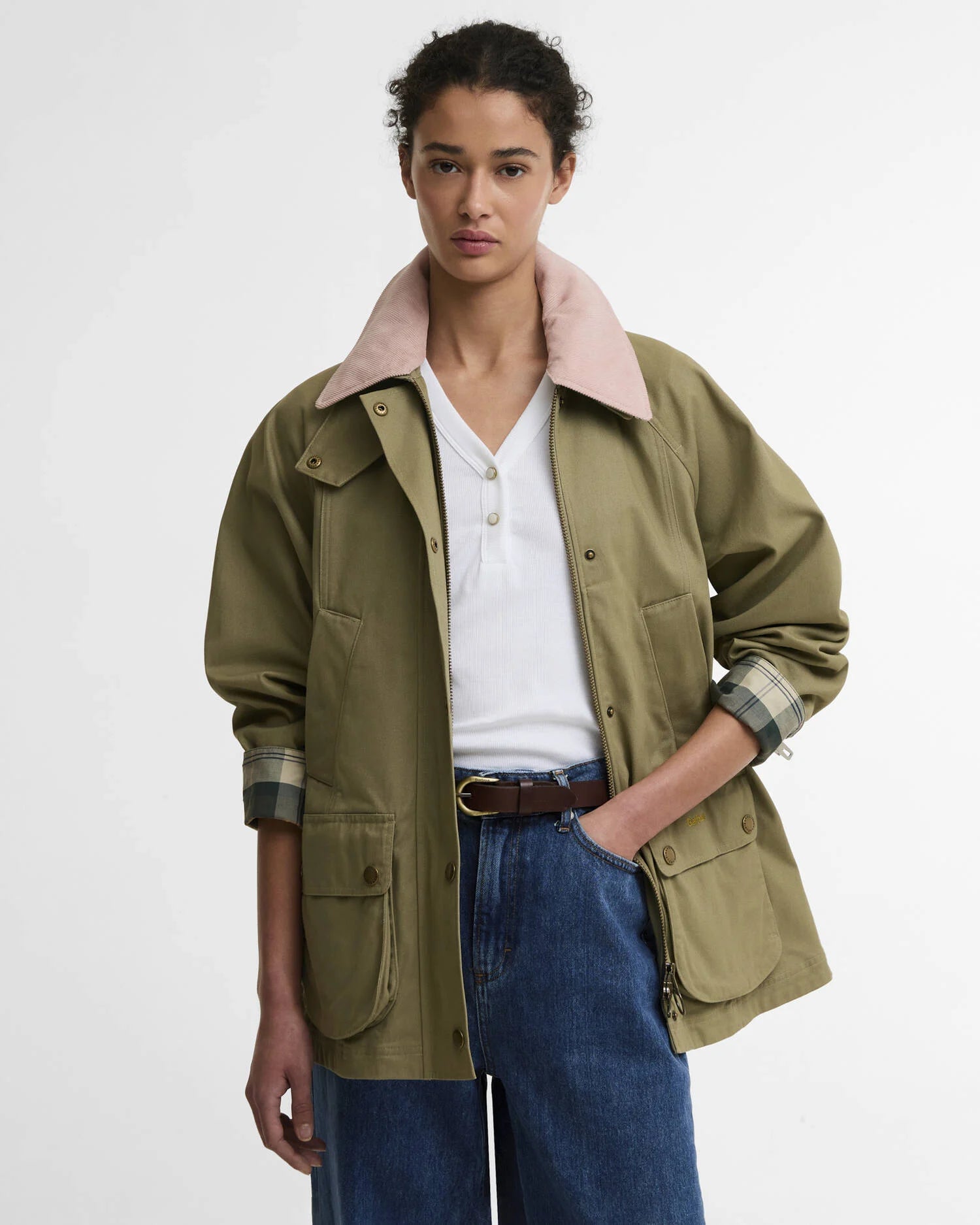 Barbour naisten takki Barbour Mod Beadnell Jacket, khaki