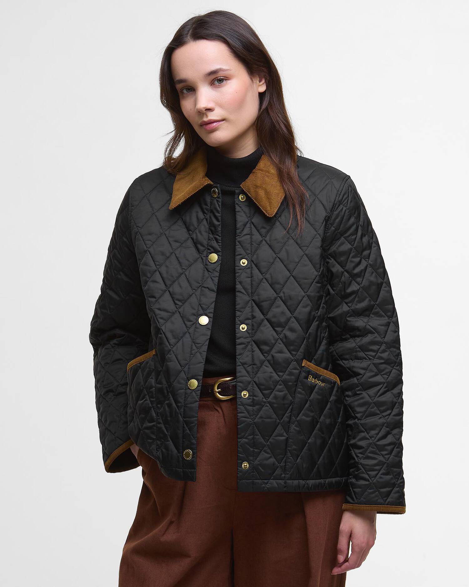 Barbour Naisten Takki Icons Cropped Liddesdale Quilted Jacket Musta