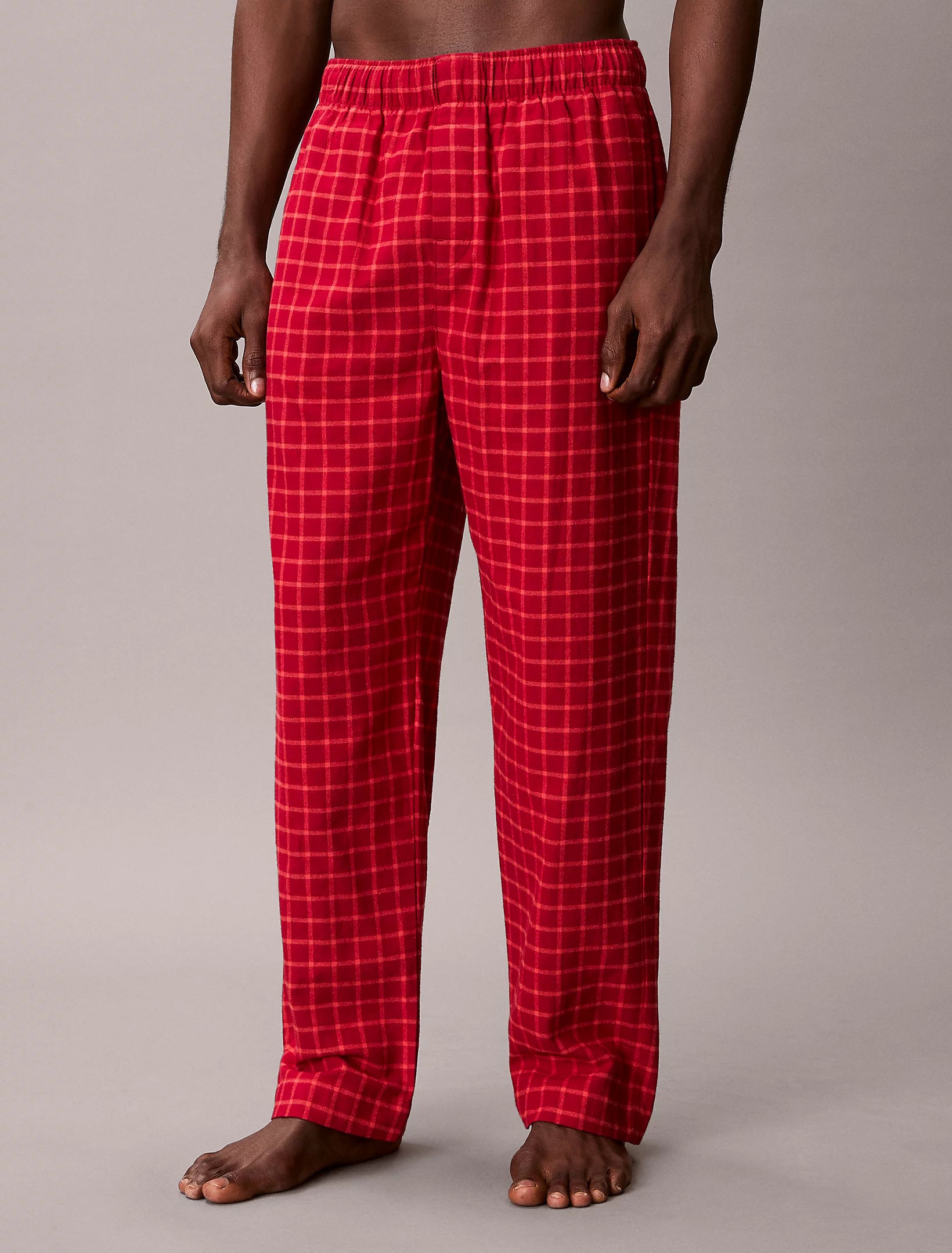 Calvin Klein miesten pyjamahousut SLEEP PANT FLANNEL, punainen