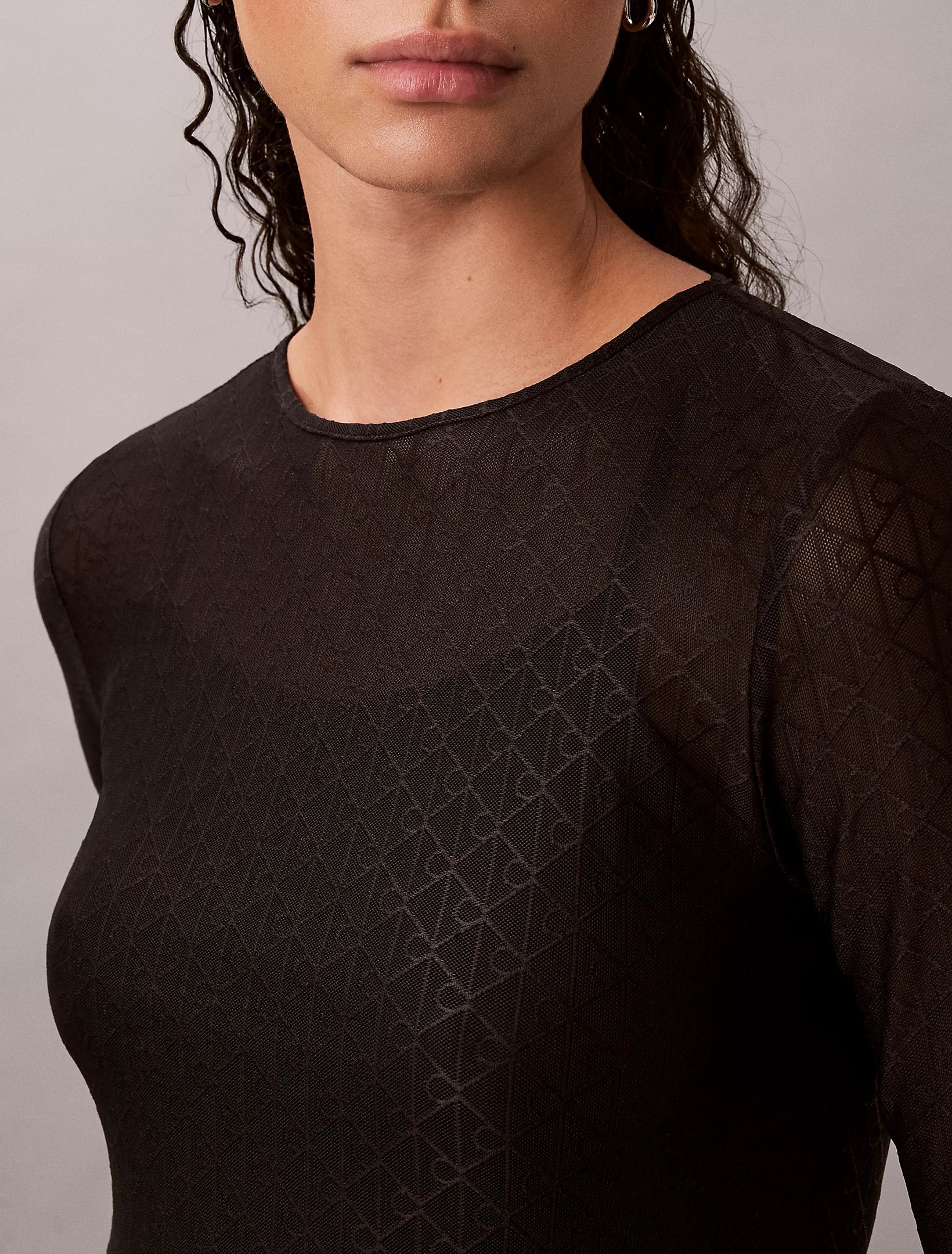 Calvin Klein Jeans naisten mekko LS AOP Lace Maxi Dress, musta