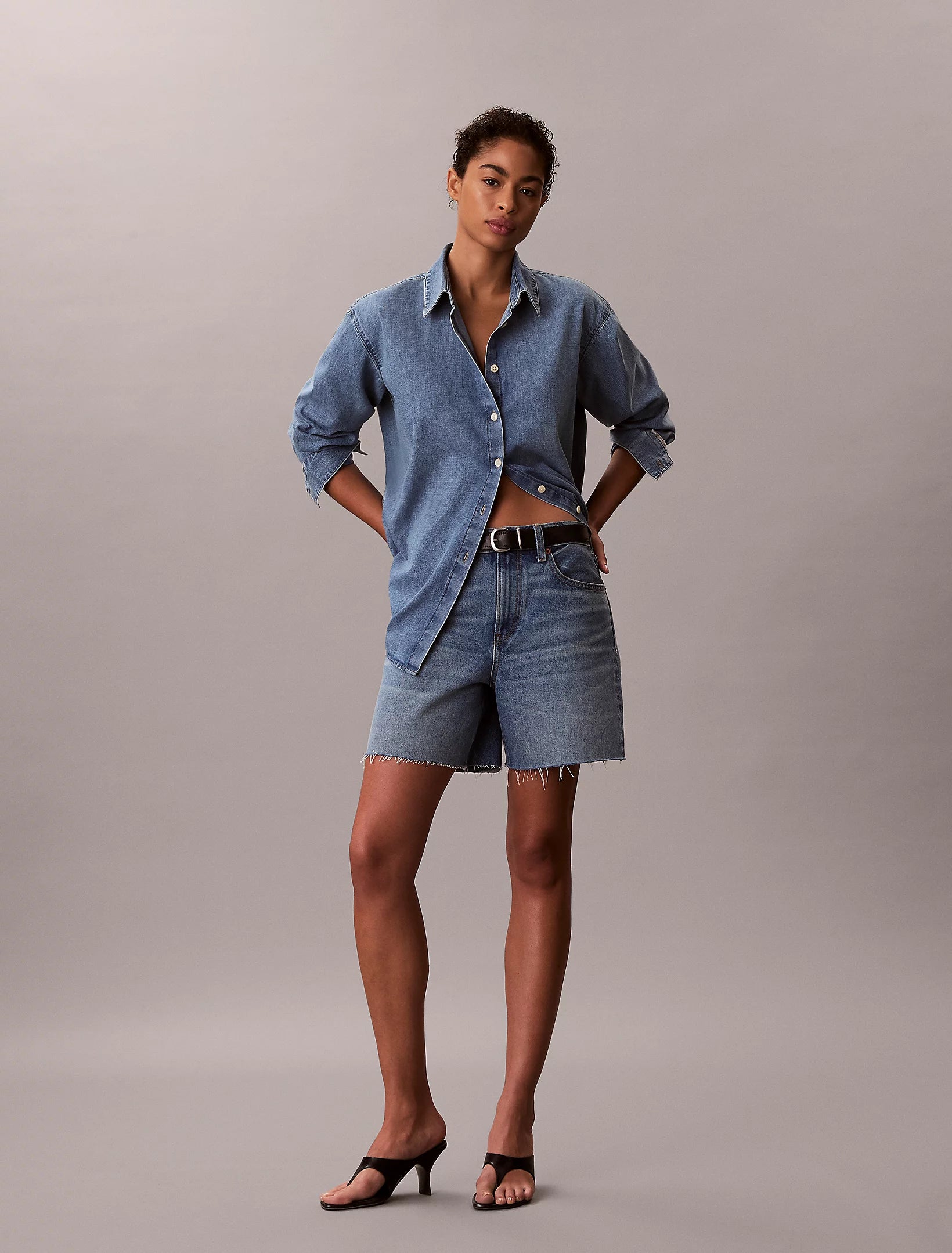 Calvin Klein Jeans naisten farkkupaita Oversized Shirt Vintage Bell, sininen