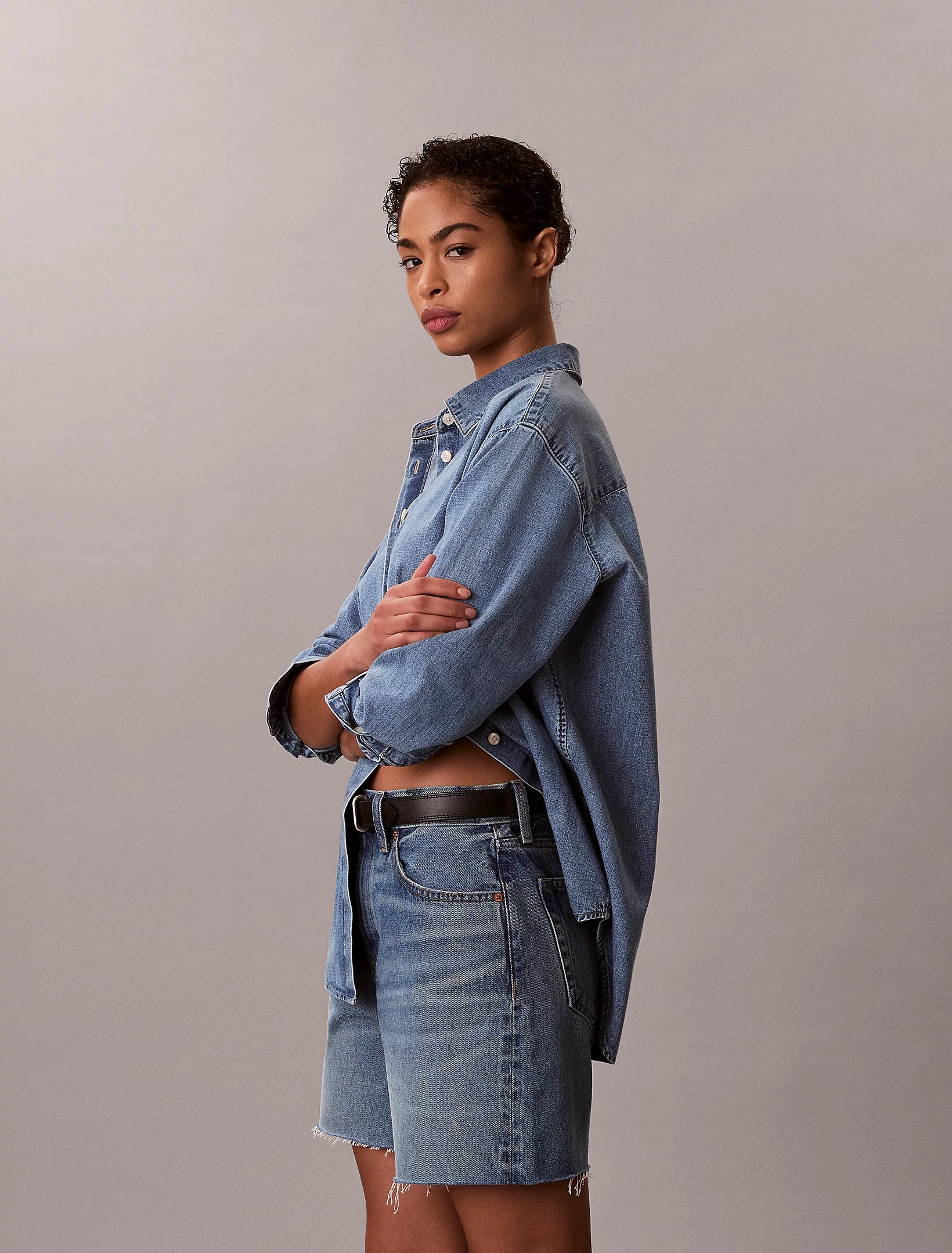 Calvin Klein Jeans naisten farkkupaita Oversized Shirt Vintage Bell, sininen