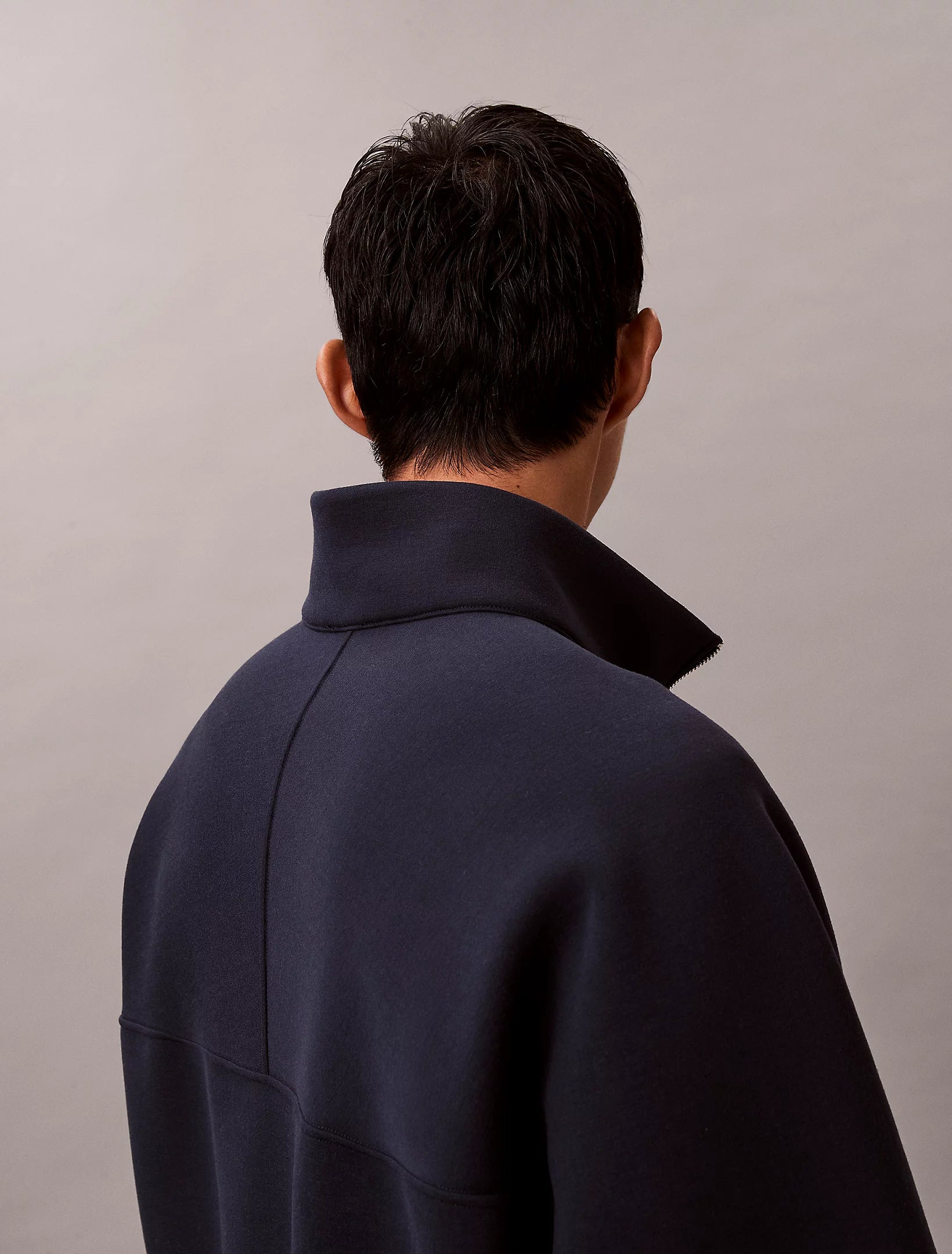 Calvin Klein Jeans miesten collegepaita LS Cotton Spacer Stripe Rib QTR, tummansininen