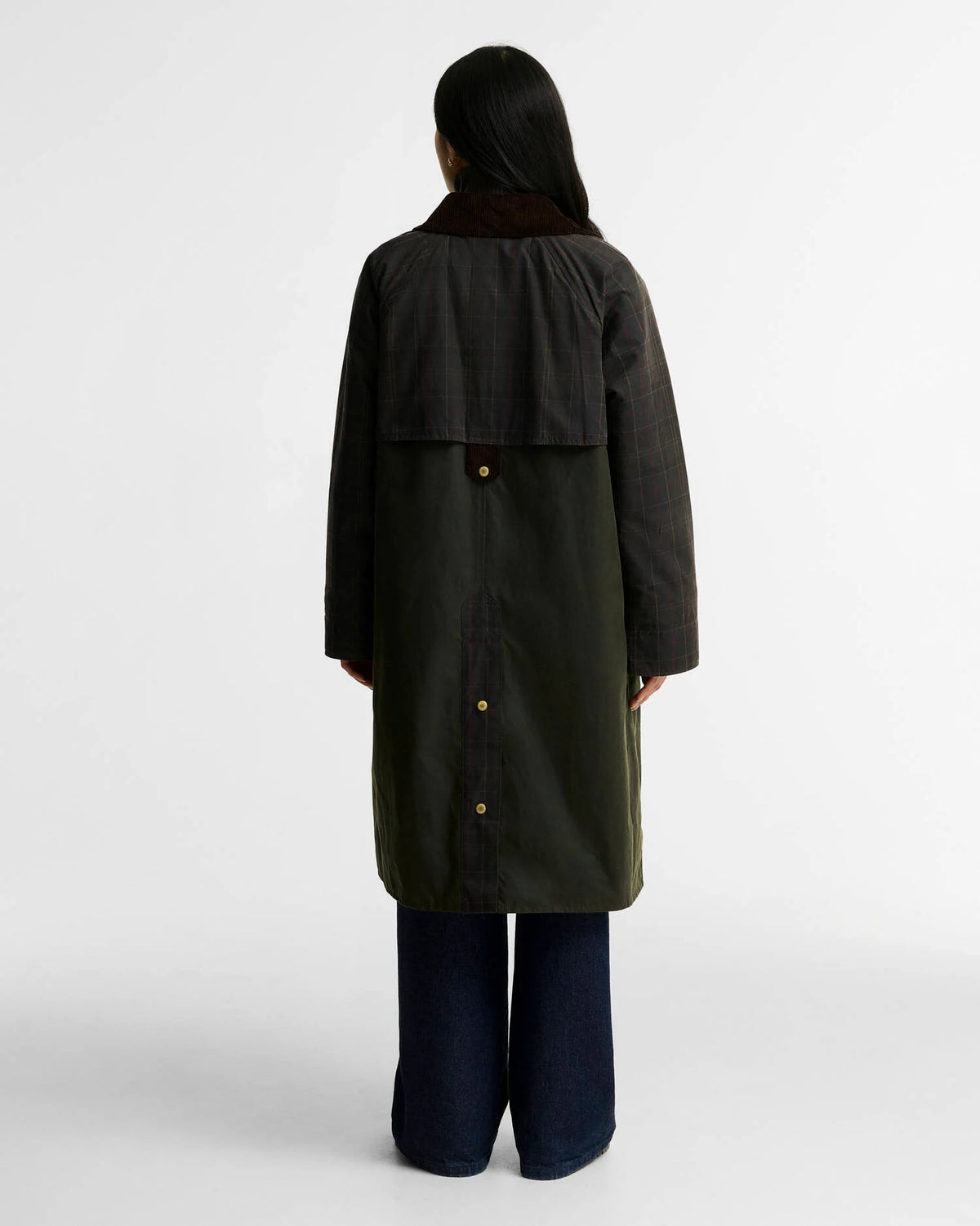 Barbour naisten välikausitakki Kirklees Checked Waxed Jacket, Khaki