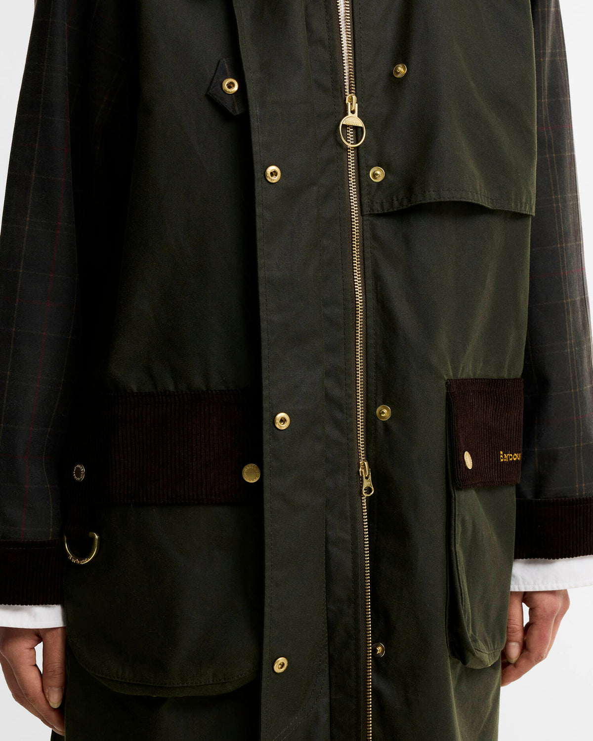 Barbour naisten välikausitakki Kirklees Checked Waxed Jacket, Khaki