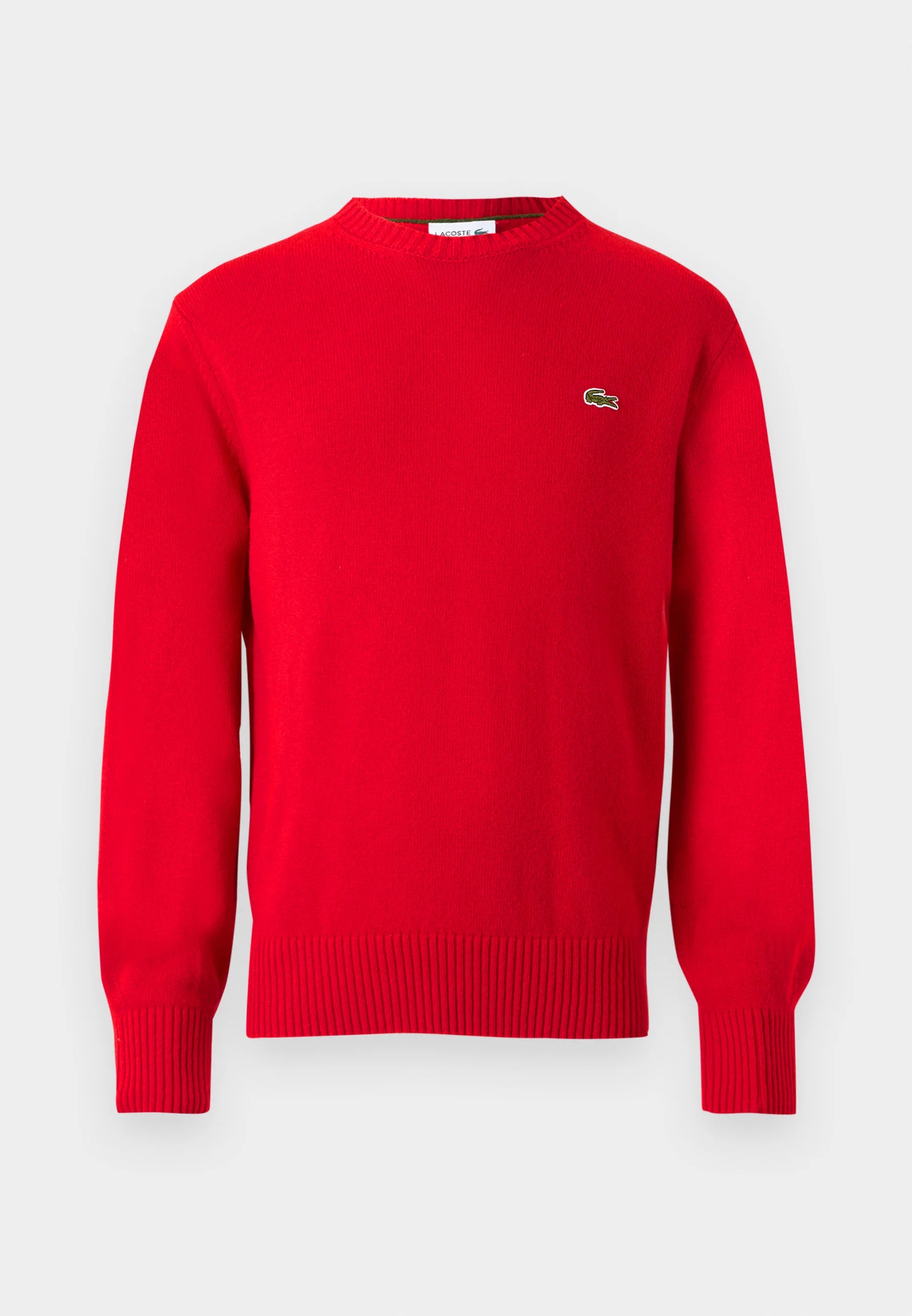 Lacoste miesten neulepusero K MONOCHROME CARDED WOOL NECK SWEATER, punainen