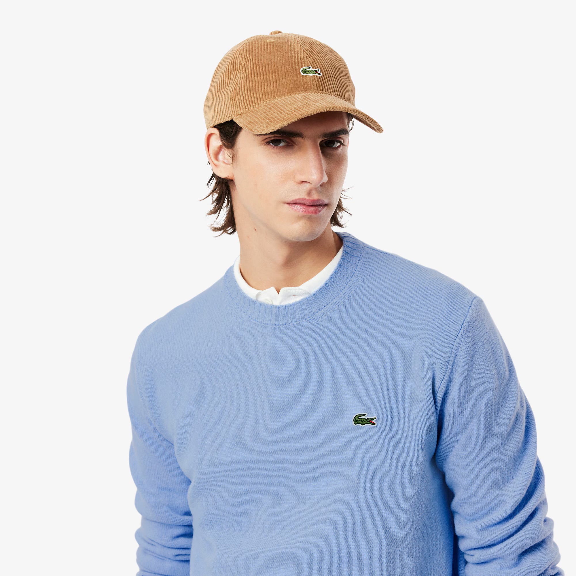 Lacoste miesten neulepusero K MONOCHROME CARDED WOOL NECK SWEATER, vaaleansininen