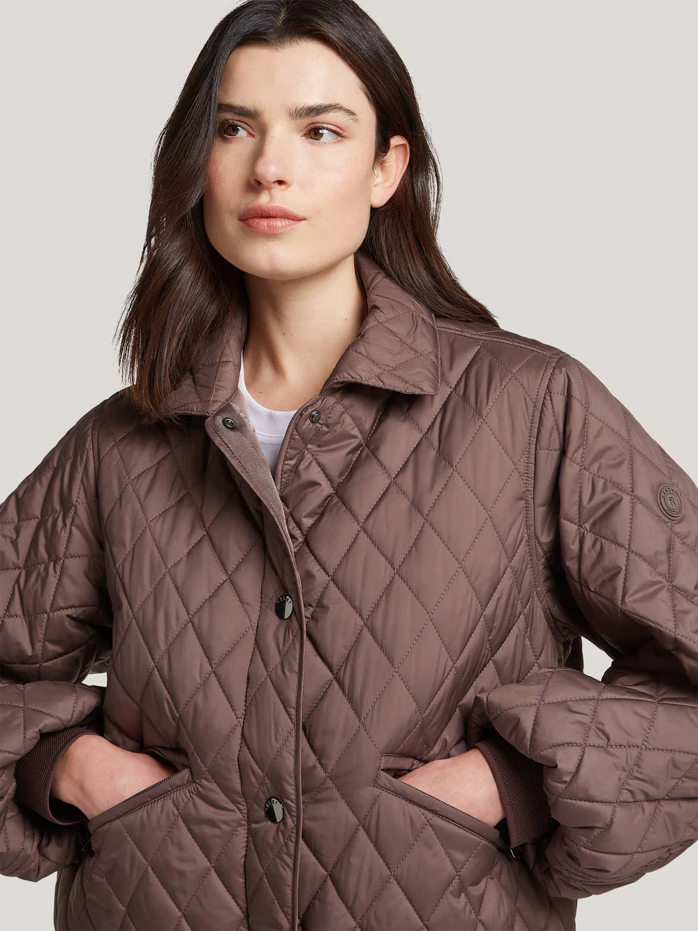 Reset naisten tikkitakki Leonor Jacket, kaakaonruskea