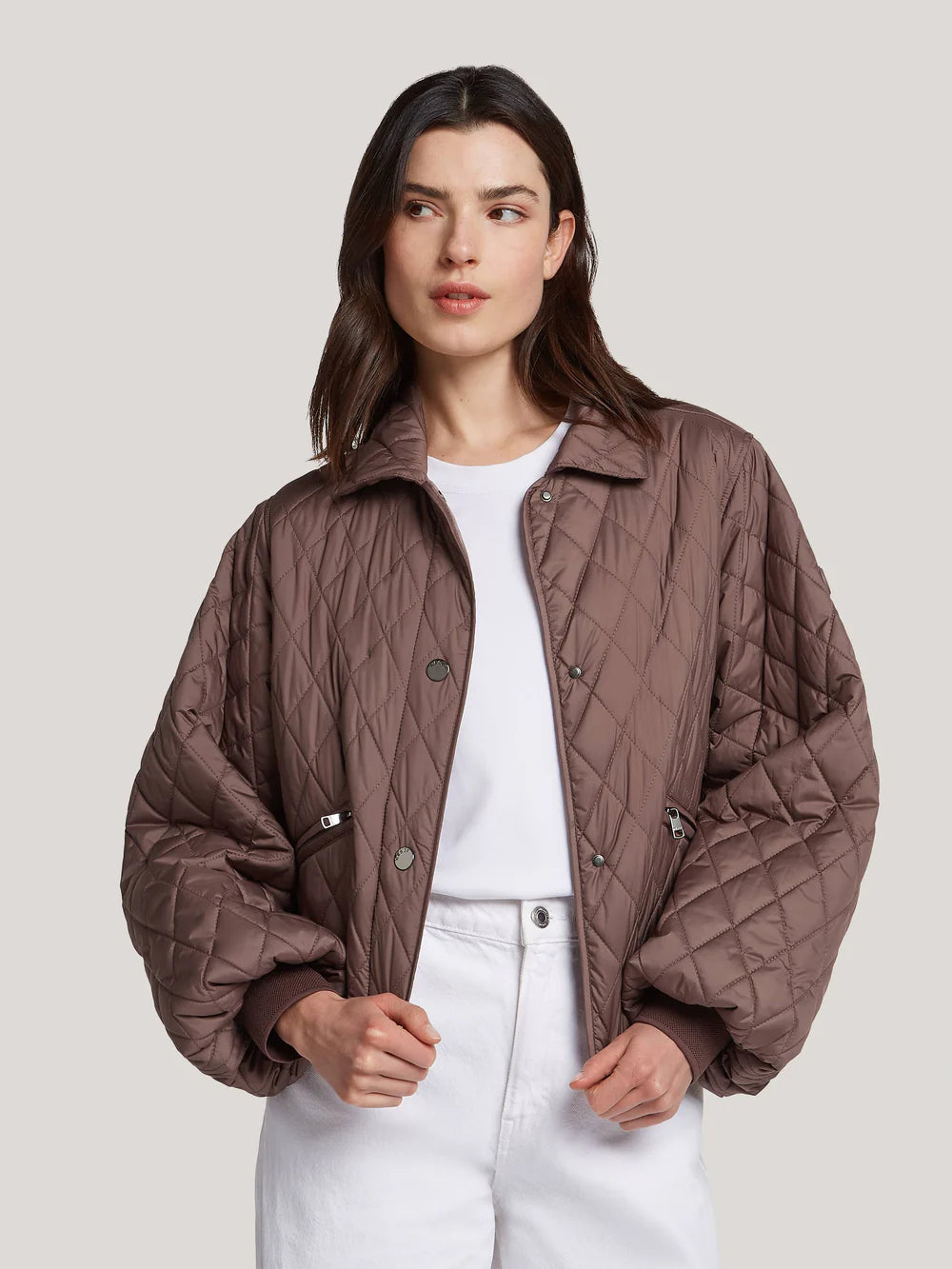 Reset naisten tikkitakki Leonor Jacket, kaakaonruskea