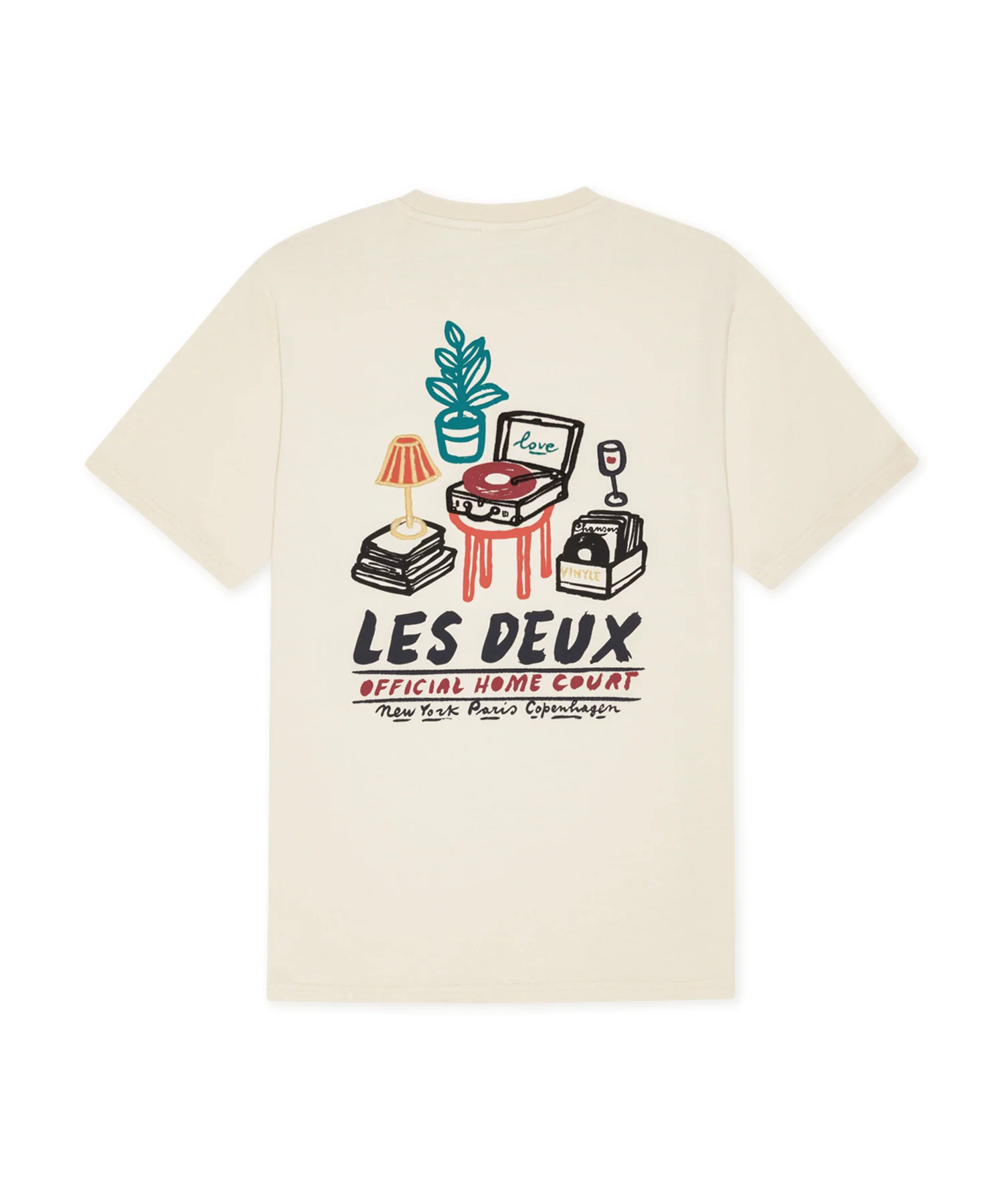 Les Deux miesten T-paita Record T-shirt, luonnonvalkoinen