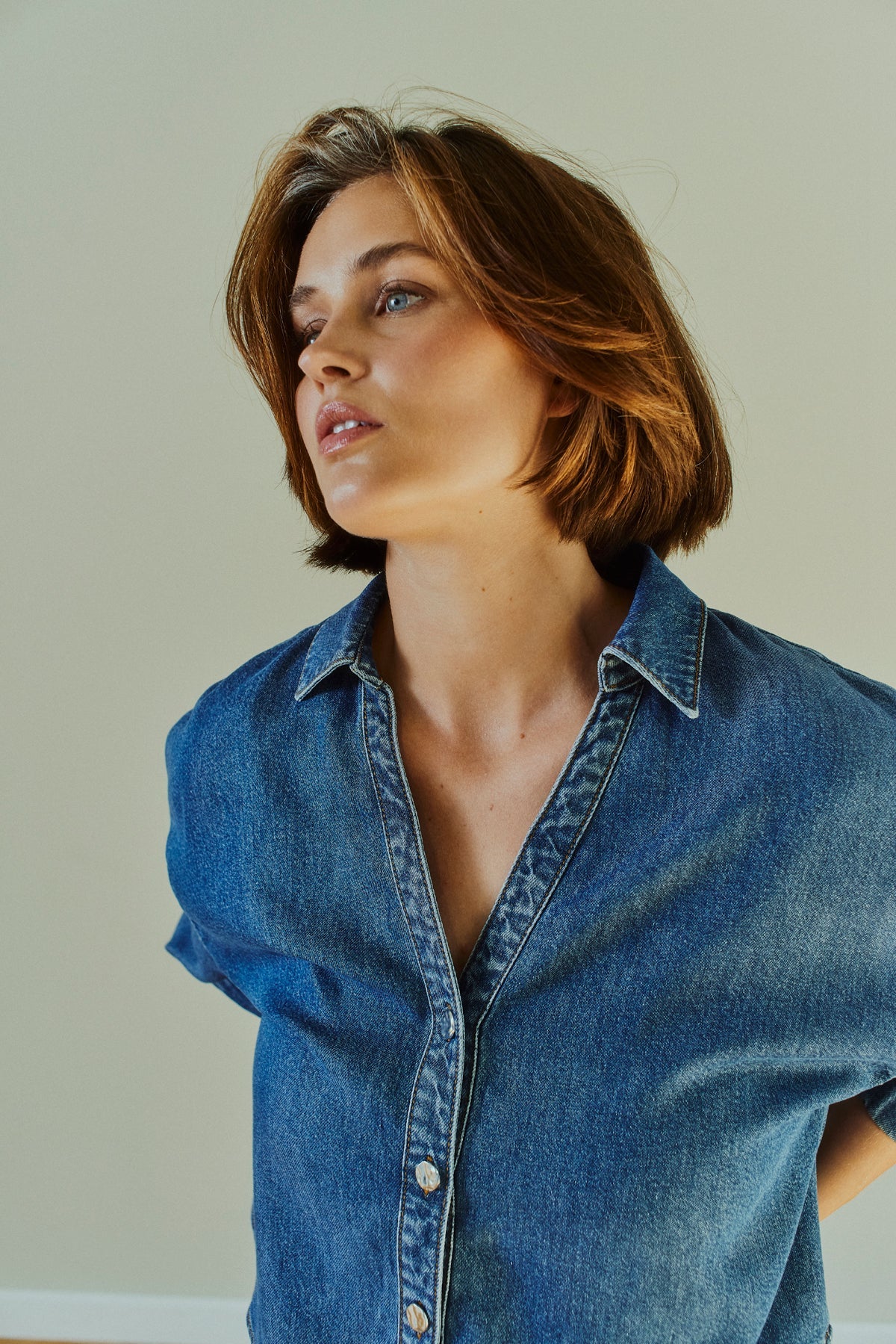 Freequent naisten farkkupaita Milo Shirt, sininen