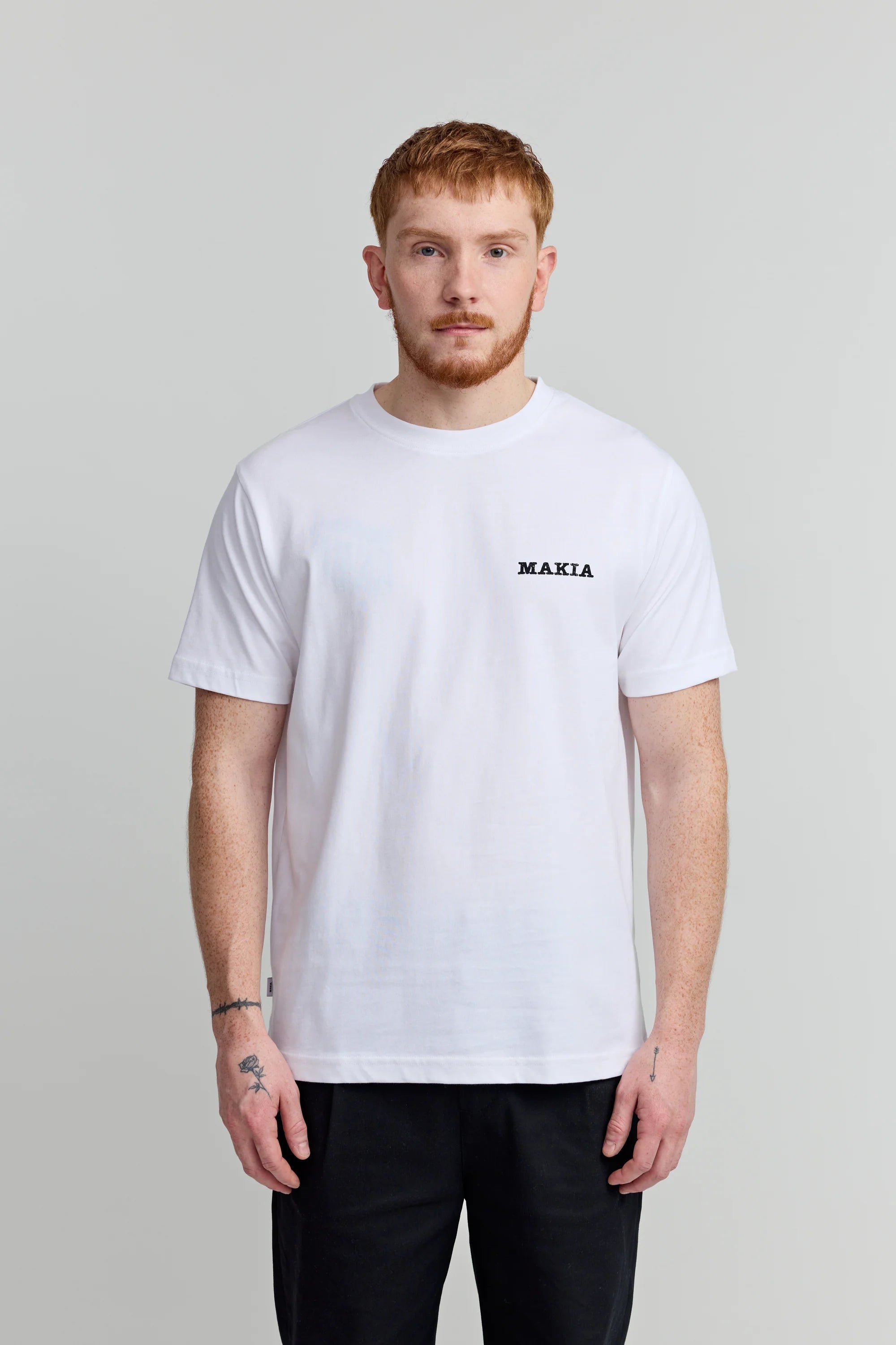 Makia miesten t-paita Bruun T-shirt, valkoinen