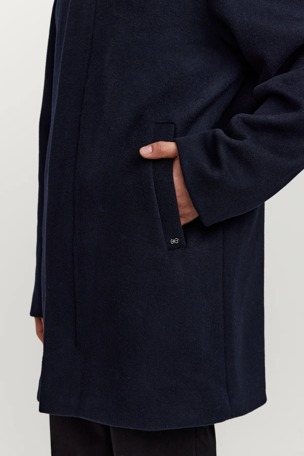 Makia miesten villakangastakki Granton Light Pea Coat, tummansininen