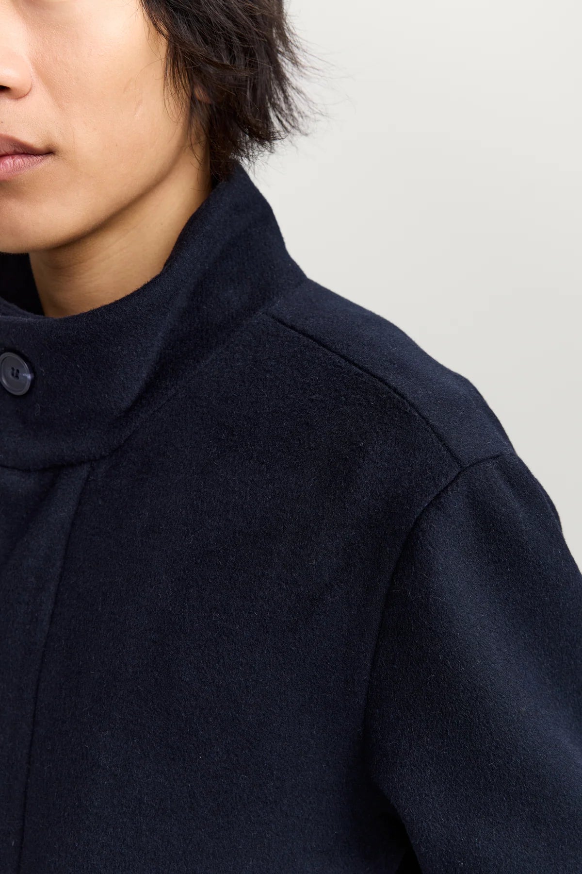 Makia miesten villakangastakki Granton Light Pea Coat, tummansininen
