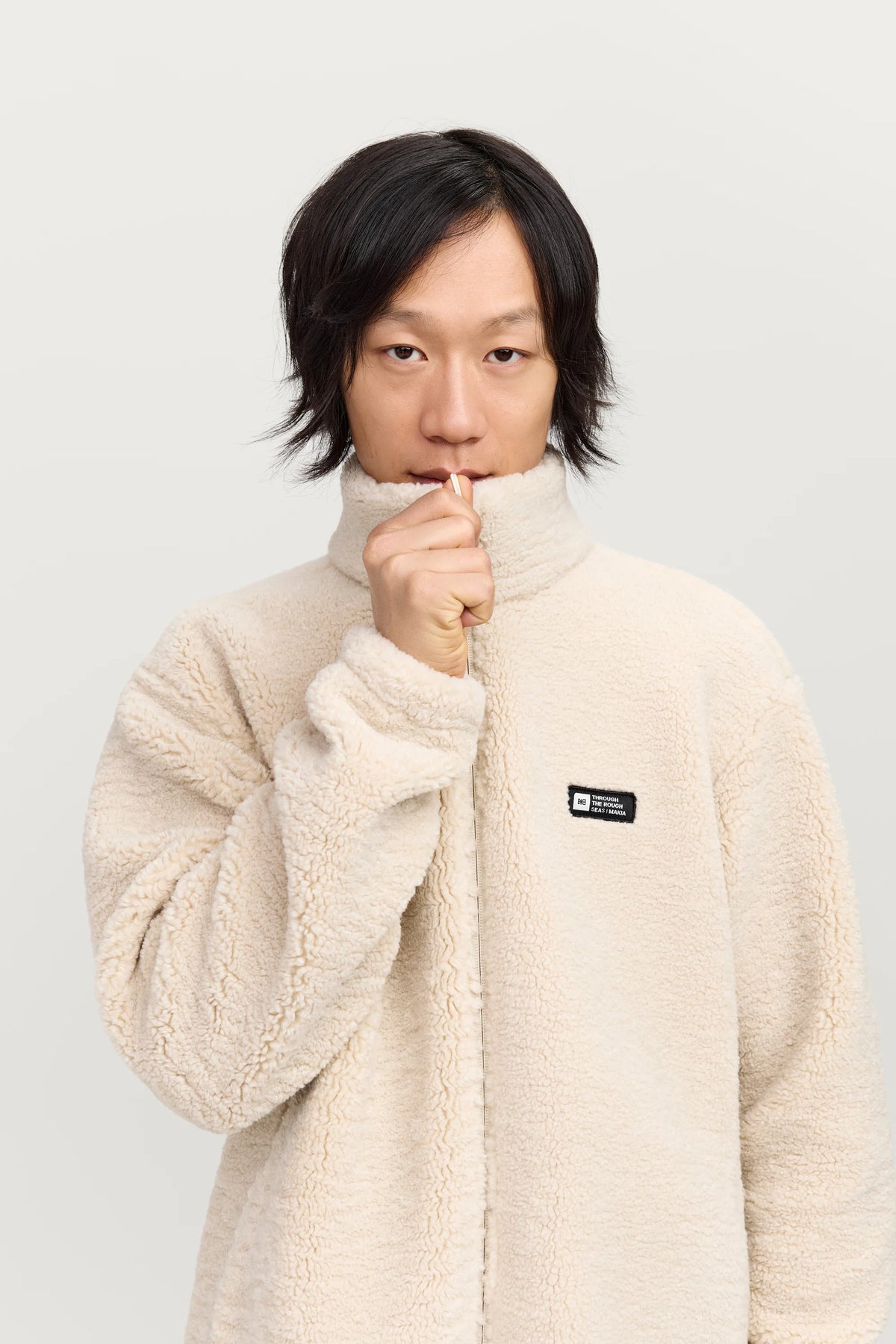 Makia miesten teddytakki Park Fleece Jacket, luonnonvalkoinen