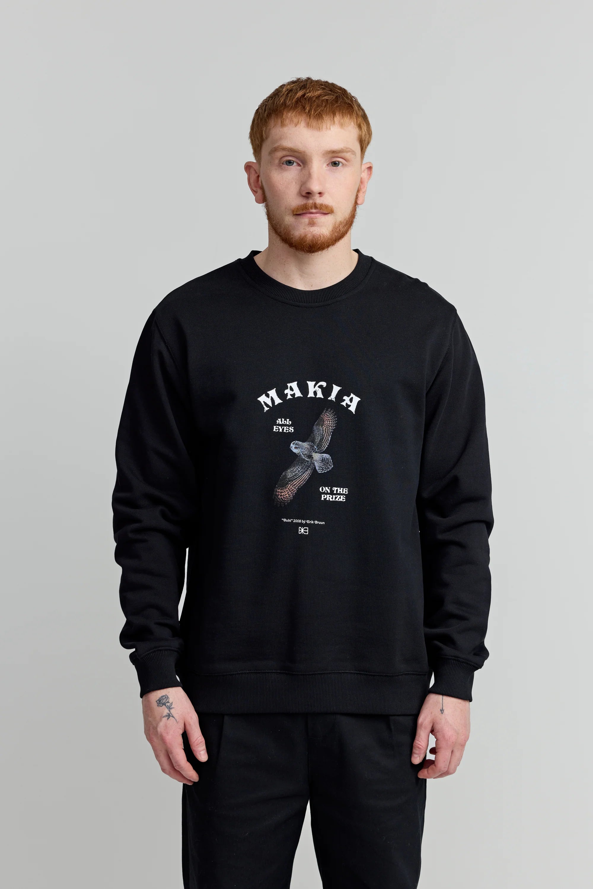 Makia miesten collegepaita Bubi Sweatshirt, musta