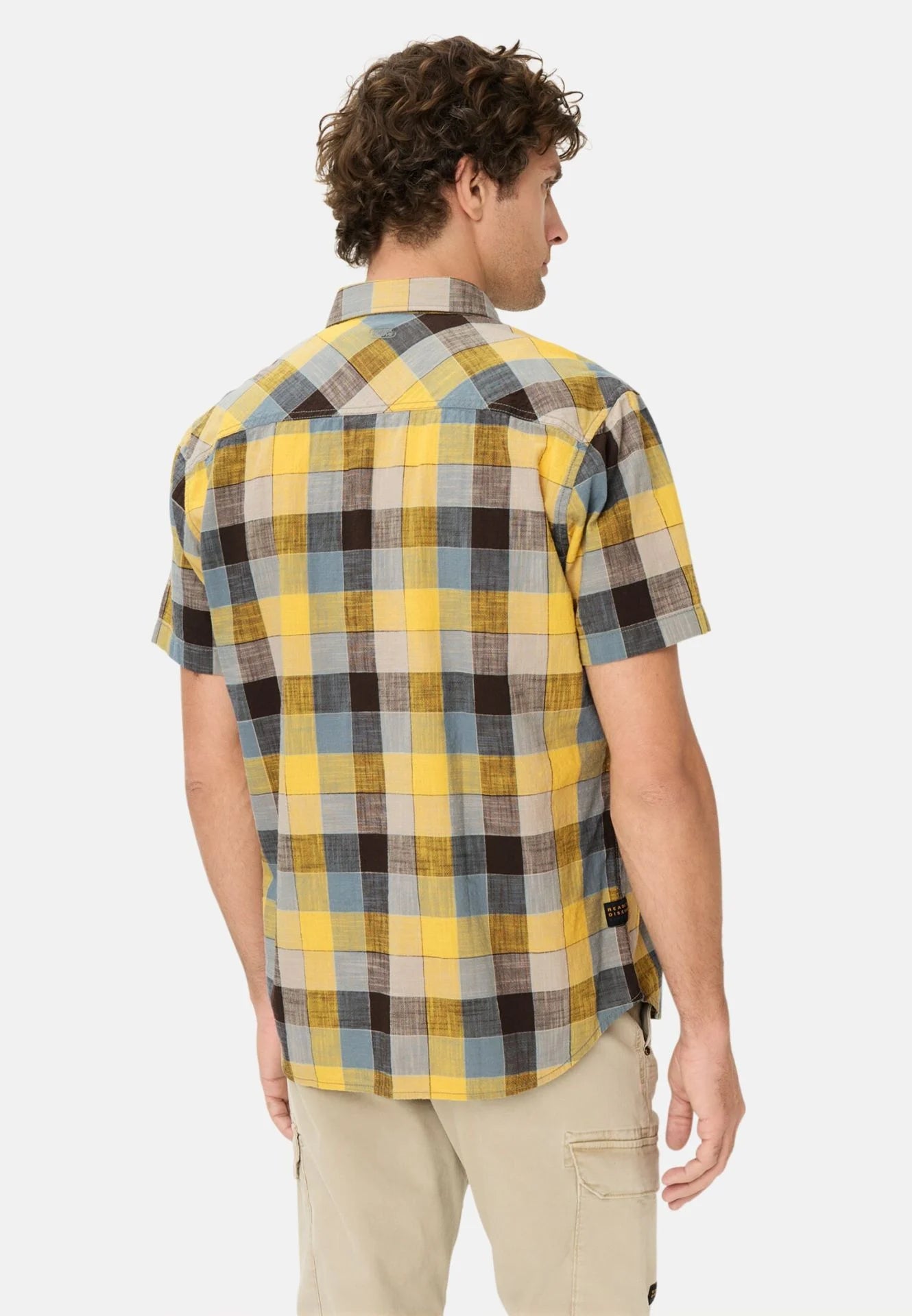 Camel Active miesten lyhythihainen kauluspaita Checked SS Shirt LOS, poltettu oranssi