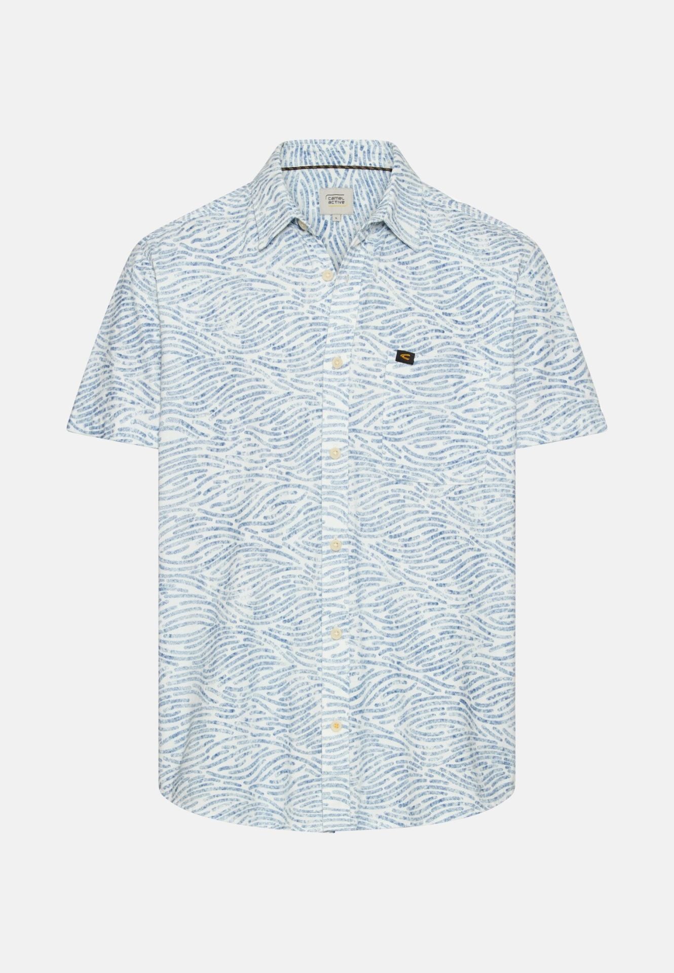 Camel Active miesten lyhythihainen kauluspaita Jersey Performance SS Shirt, Sininen kuosi