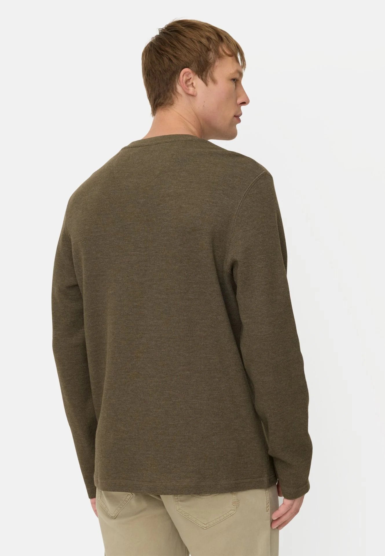 Camel Active miesten pitkähihainen paita Henley, khaki
