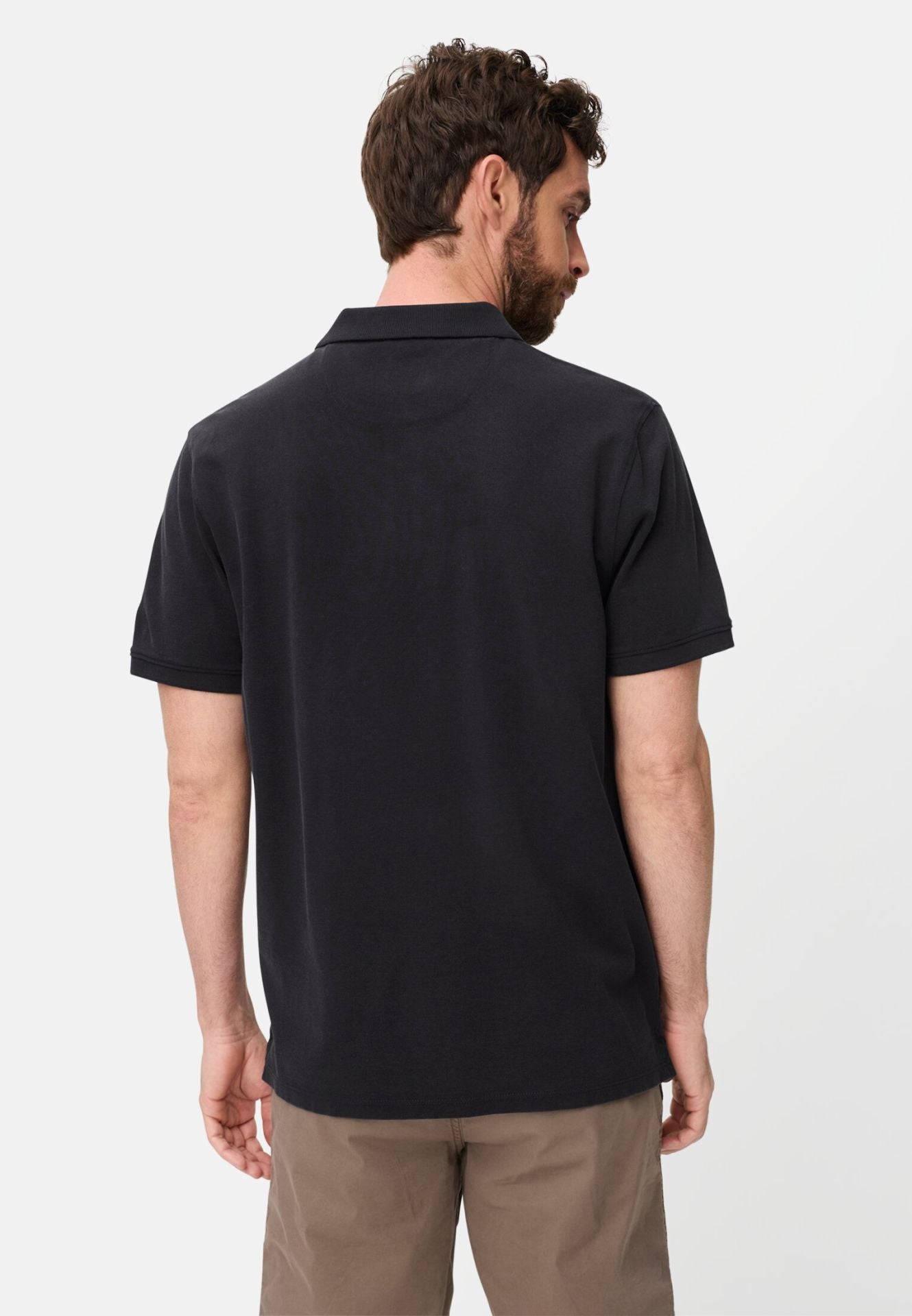 Camel Active miesten pikeepaita Washed Polo Shirt Los, hiilenmusta