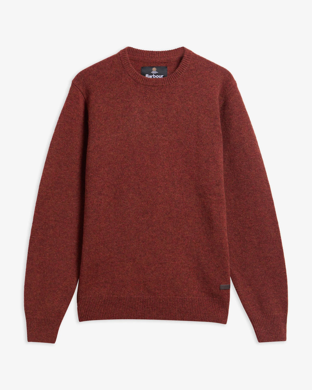 Barbour miesten neulepusero Essential Patch Crew, poltettu oranssi