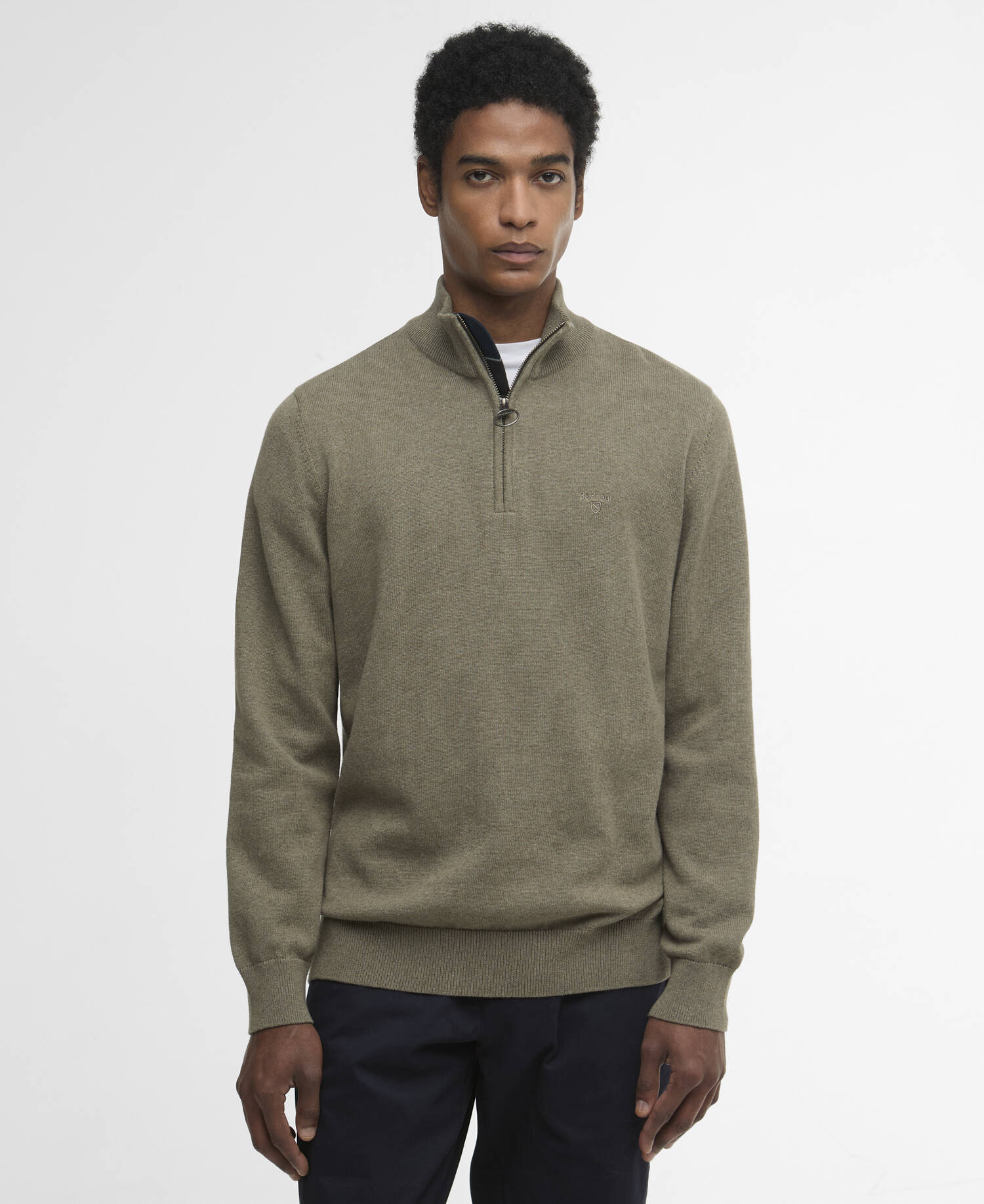 Barbour miesten neulepusero Half Zip Knit, khaki