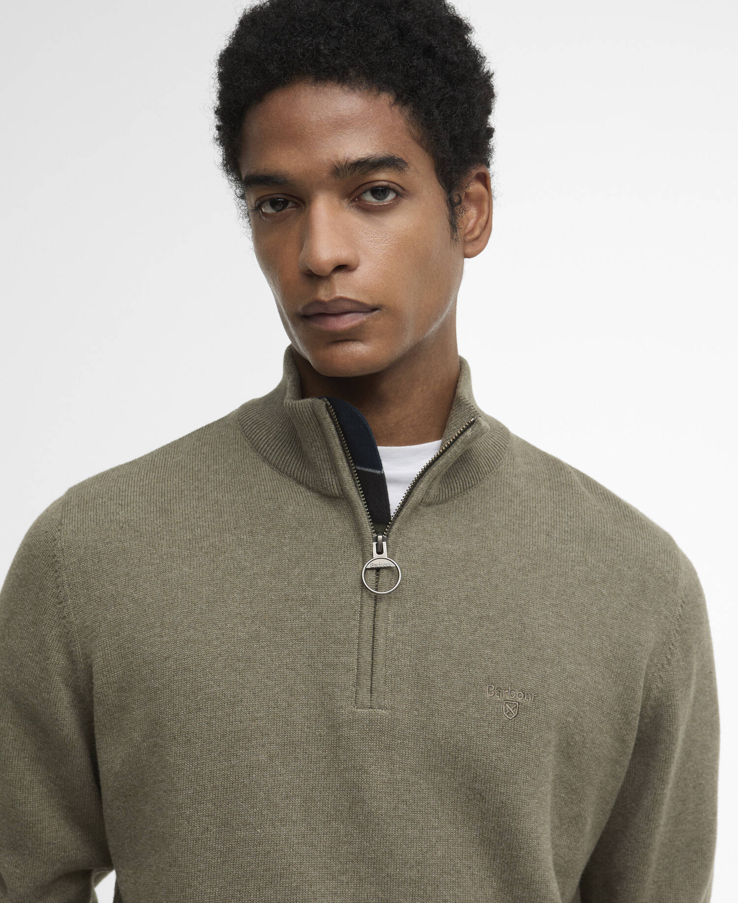Barbour miesten neulepusero Half Zip Knit, khaki