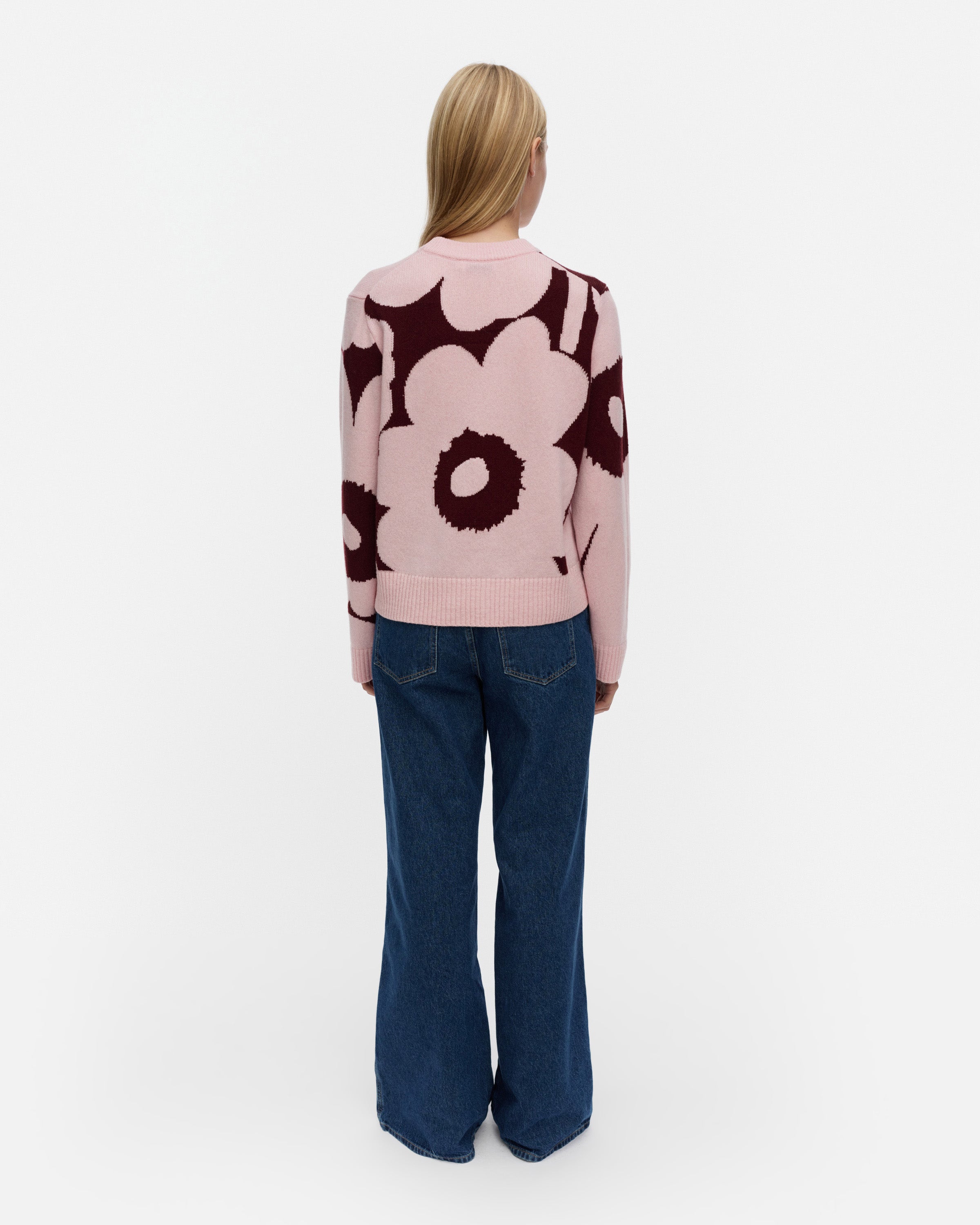 Marimekko naisten neulepusero Aatto Unikko, vaaleanpunainen kuosi
