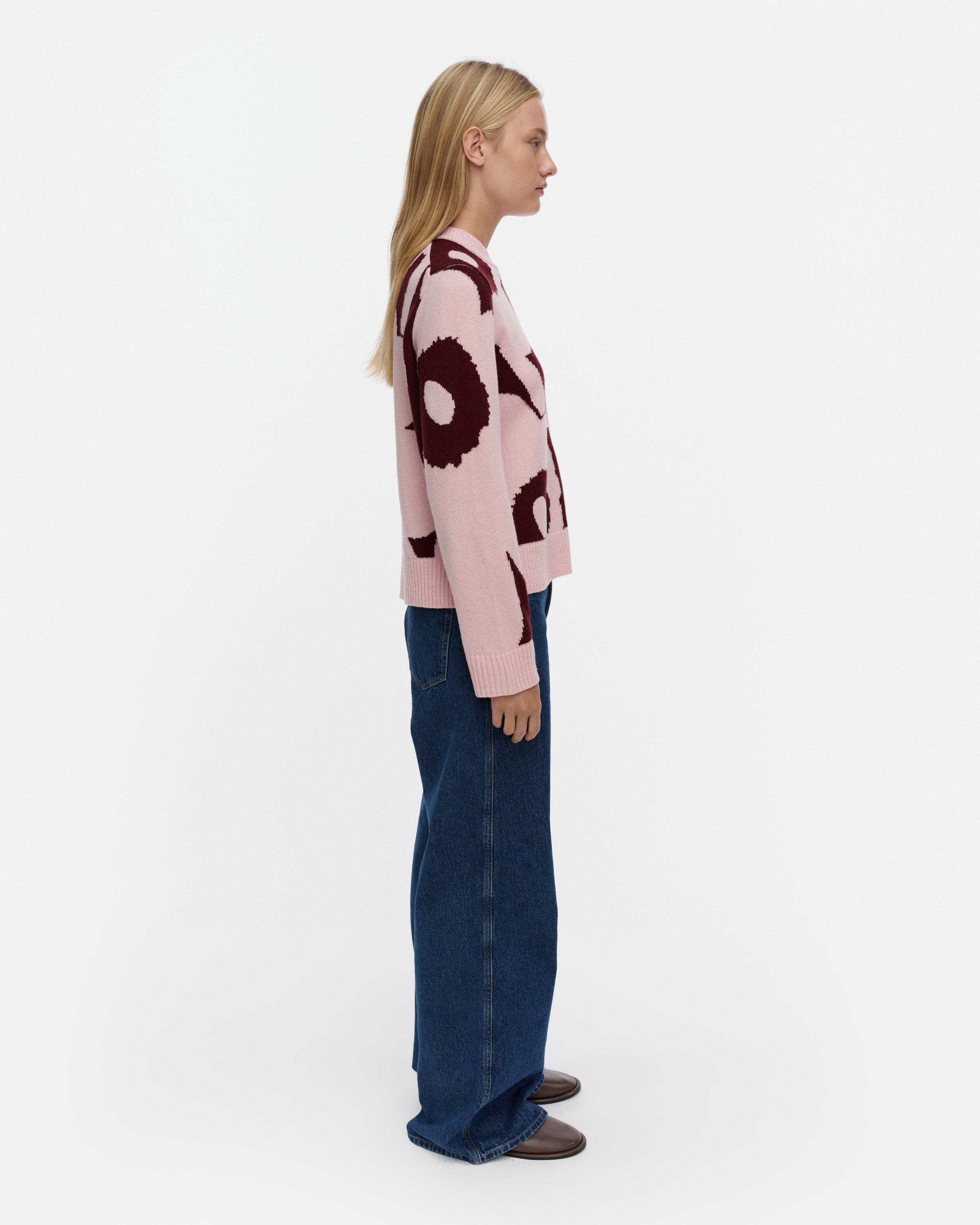 Marimekko naisten neulepusero Aatto Unikko, vaaleanpunainen kuosi
