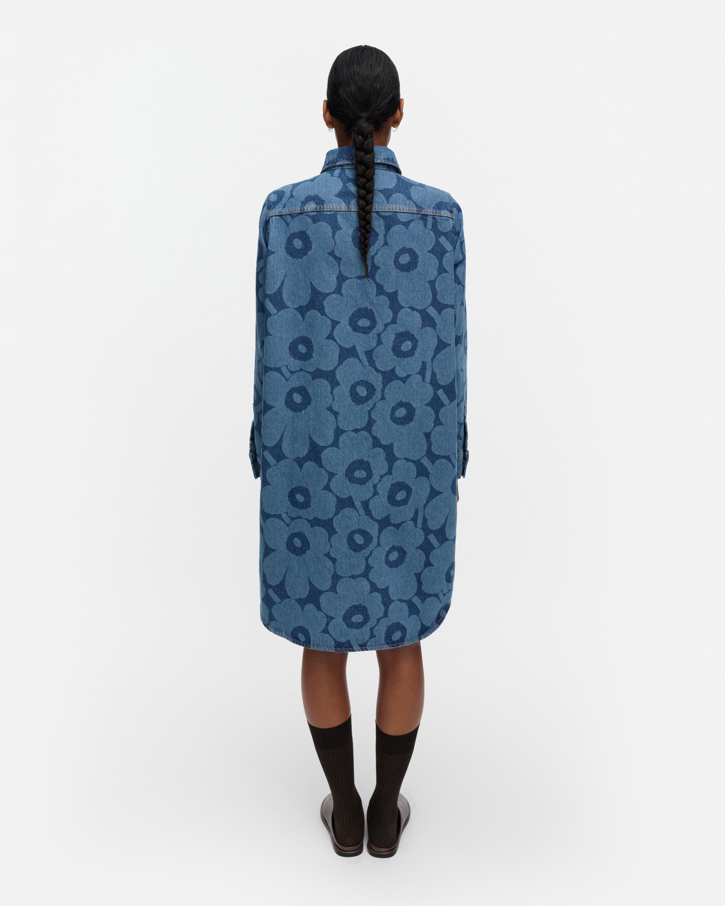 Marimekko naisten paitamekko Maridenim Näkemys Unikko, sininen indigo