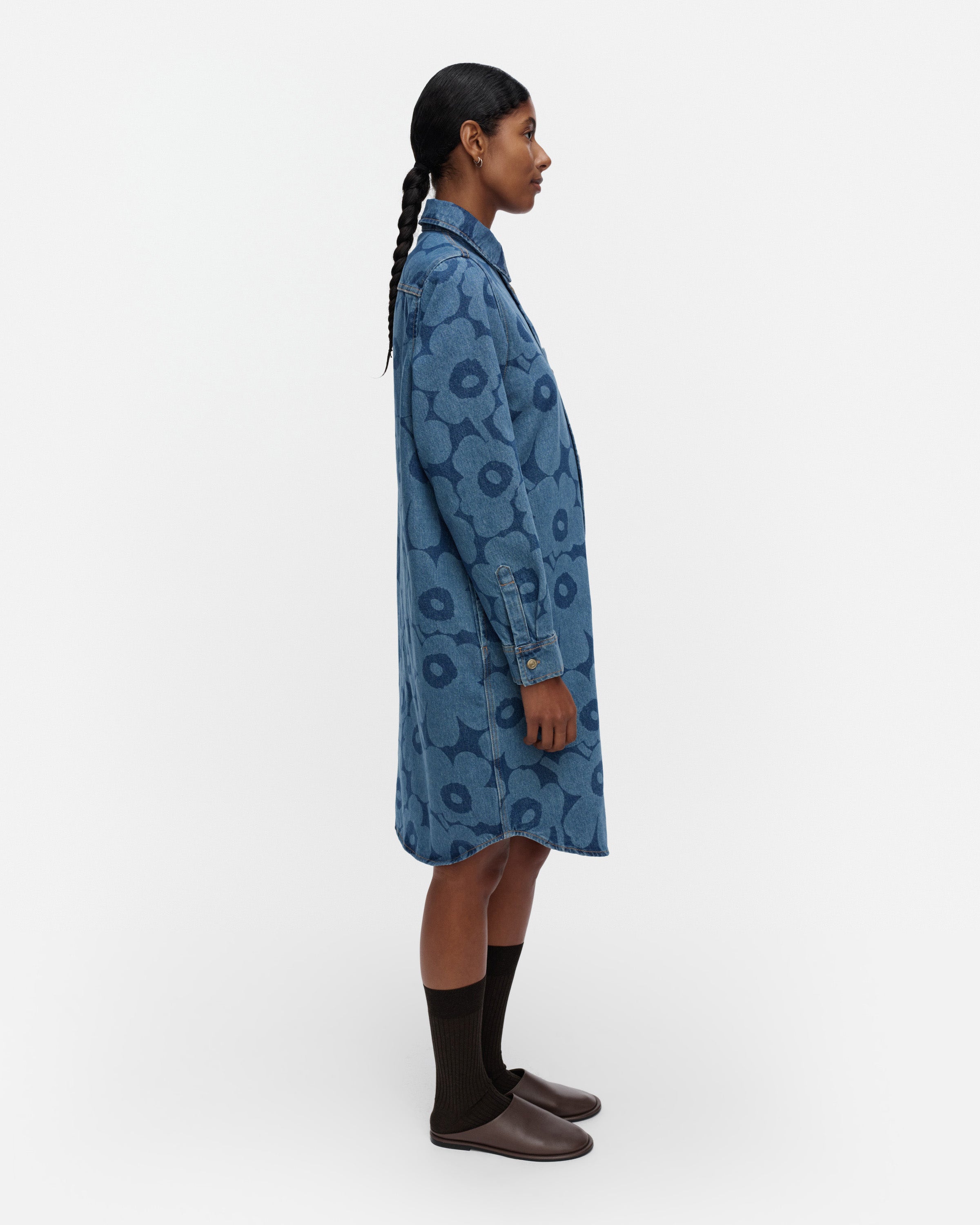 Marimekko naisten paitamekko Maridenim Näkemys Unikko, sininen indigo