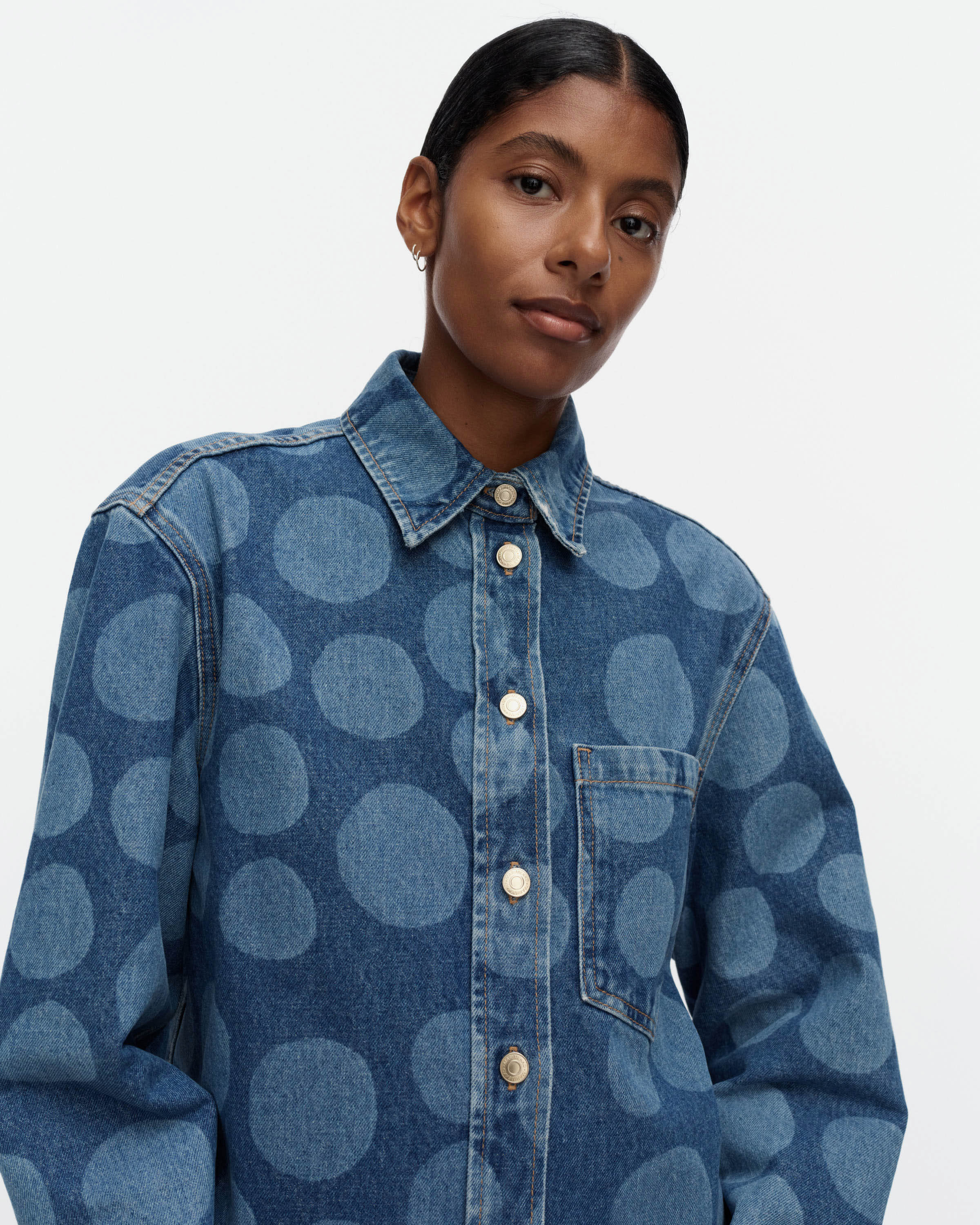 Marimekko naisten farkkupaita Maridenim Vaihe Petrooli, sininen indigo