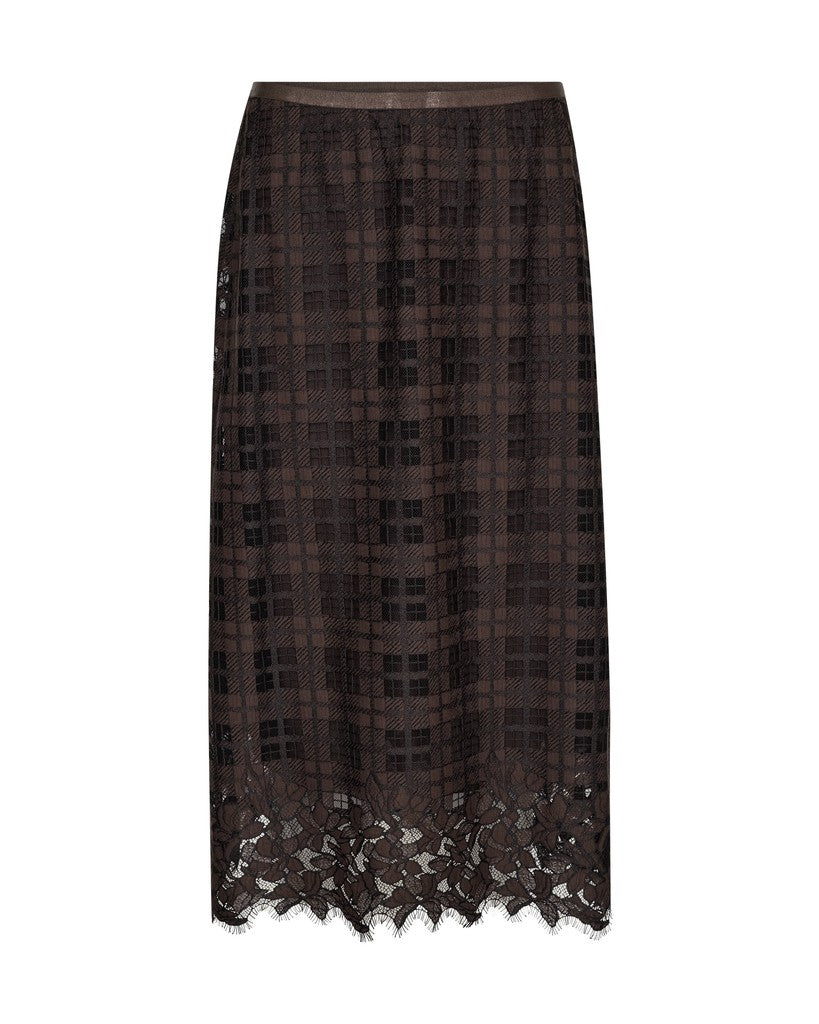 Mos Mosh naisten hame MMBia Checko Lace Skirt, ruskea kuosi