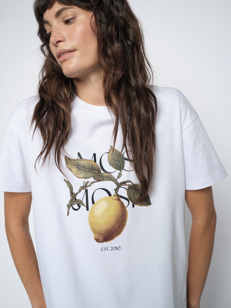 Mos Mosh naisten t-paita MMFruit O-SS Tee, valkoinen